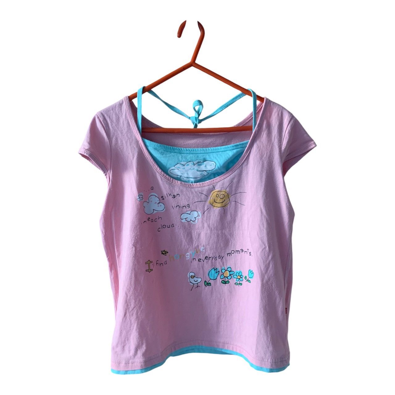 Vintage Vintage Y2K 90s Graphic Layered Baby Tee Pink and Blue Size M / US 6-8 / IT 42-44 - 6 Thumbnail