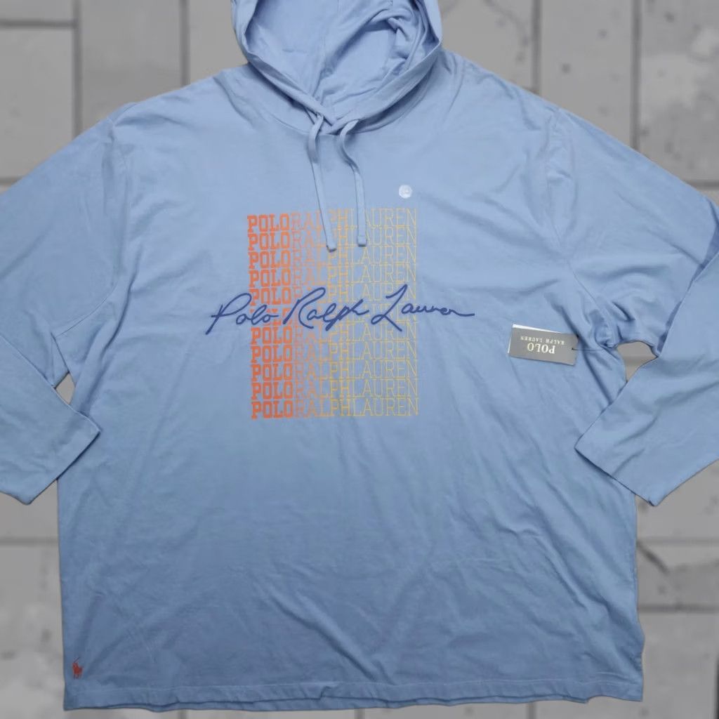 Polo Ralph Lauren Polo Ralph Lauren Hoodie T-Shirt Long Sleeve Men's Size 4XB Blue Script Logo Size US XXL / EU 58 / 5 - 1 Thumbnail