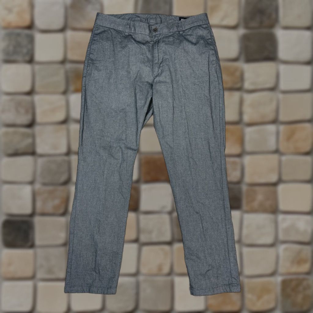 Bonobos Bonobos Slim Chino Pants Mens 34x30 Gray Heathered Cotton Spandex Straight Leg Casual Business Men Size US 34 / EU 50 - 1 Thumbnail