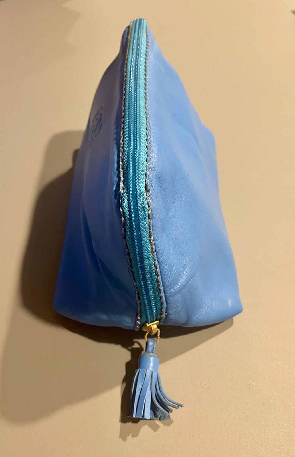 Loewe Loewe nappa leather blue pouch Size ONE SIZE - 2 Thumbnail