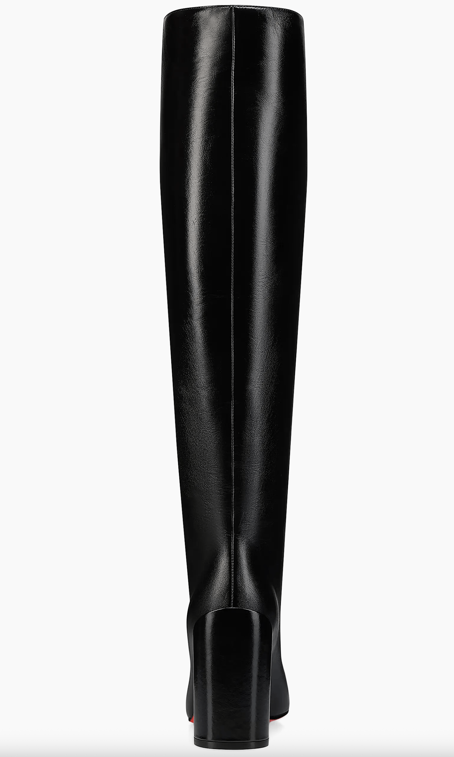 Janitta 85 Black Leather Knee High Block Heel Boot 38.5