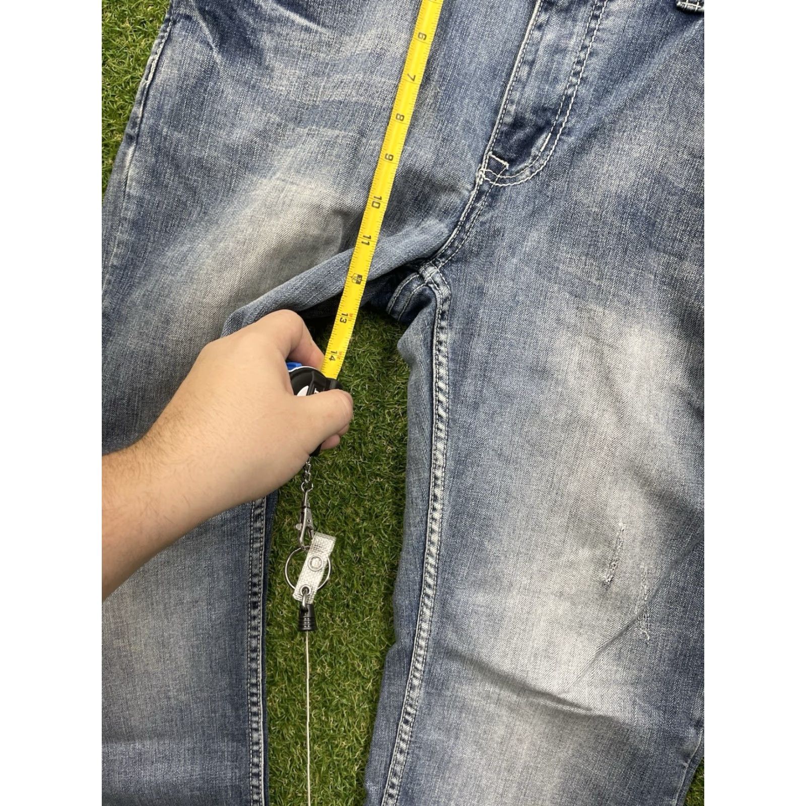 Vintage Helix Jeans Mens 36x30 Slim Straight Baggy Skater Y2K Buckle Cross Grunge Punk Denim Blue 5-Pocket Style Relaxed Mens Jeans Size US 36 / EU 52 - 5 Thumbnail