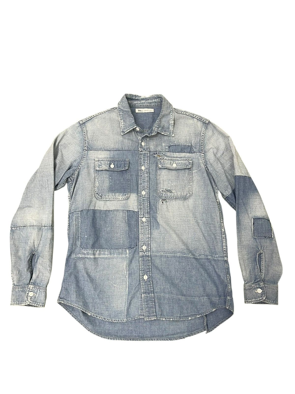 Ron Herman Sashiko Boro Shirt Ron Herman Japan Patchwork 6🟩8 Size US M / EU 48-50 / 2 - 1 Thumbnail