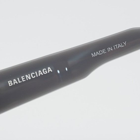 Balenciaga Balenciaga BB0004S 012 Semi Rim Sunglasses Grey Shield Frame Size ONE SIZE - 4 Thumbnail