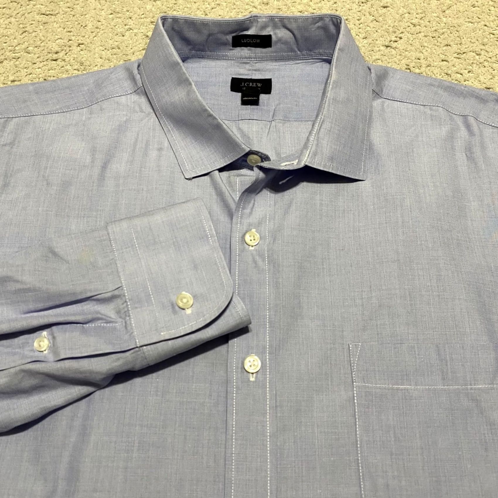 J.Crew J.CREW Ludlow Button-Up Shirt XL Blue Cotton Spandex Regular Mens Modern Classic Size US XL / EU 56 / 4 - 5 Thumbnail