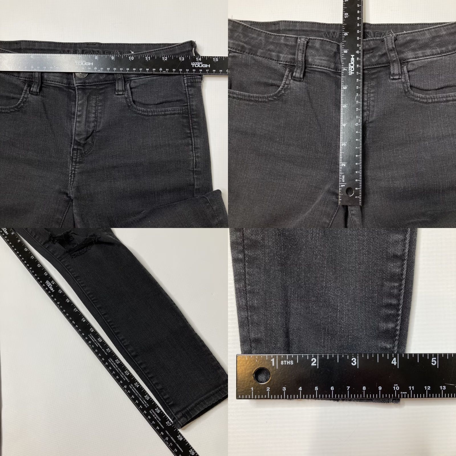 American Eagle Outfitters American Eagle Outfitters Jeans Womens Size 4 Regular Black Jegging Ripped Stretch Denim Size 27" / US 4 / IT 40 - 8 Thumbnail