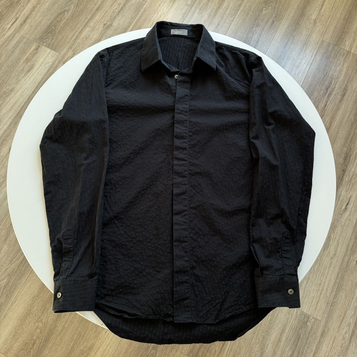Dior Dior Black Monogram Shirt Hidden Buttons Long Sleeve Size US S / EU 44-46 / 1 - 1 Thumbnail