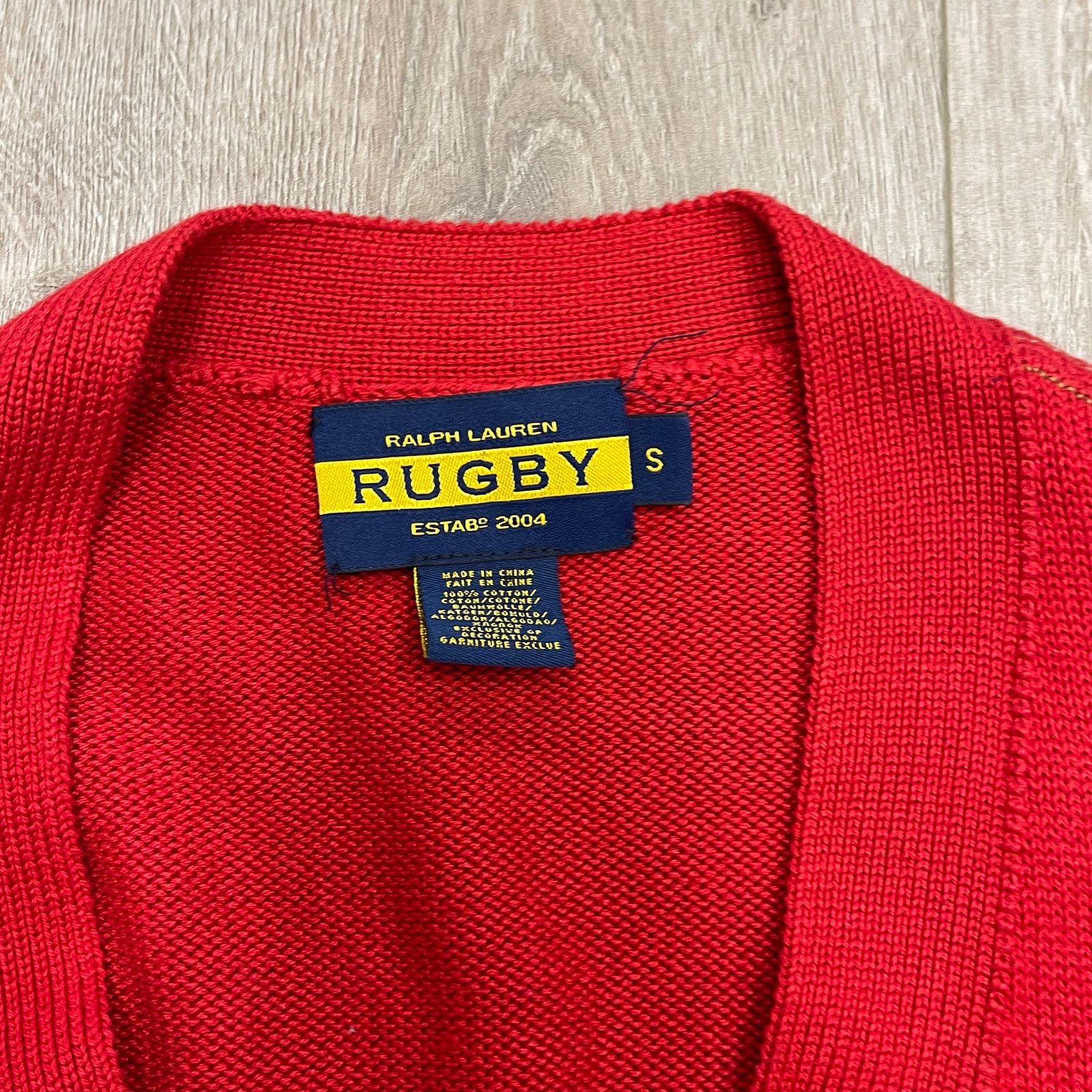 Rugby Ralph Lauren Varsity Letter Cardigan Red Size Small S
