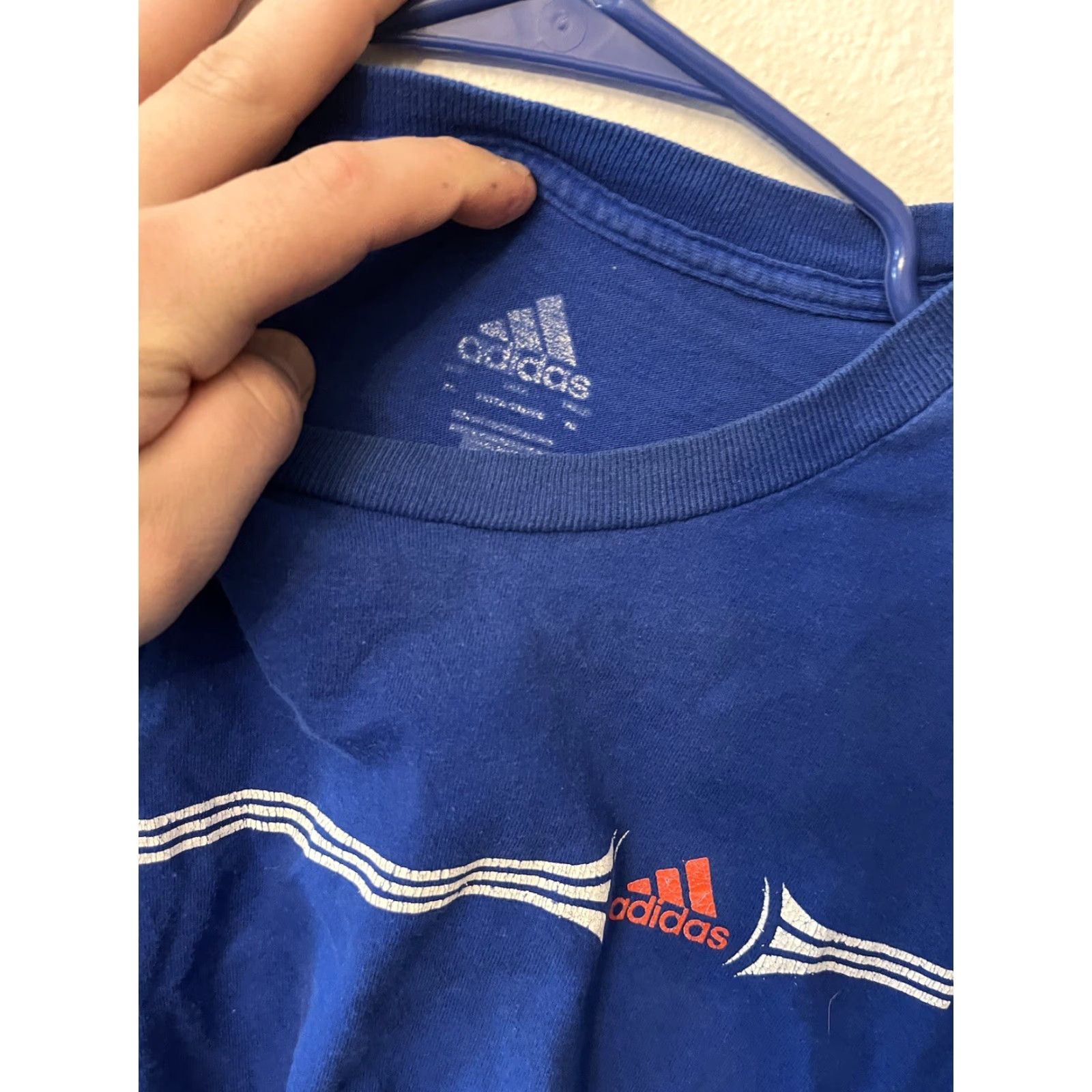 Adidas Adidas Originals Men's T-Shirt Blue Size Medium Crew Neck Short Sleeve Logo Tee Size US M / EU 48-50 / 2 - 2 Thumbnail