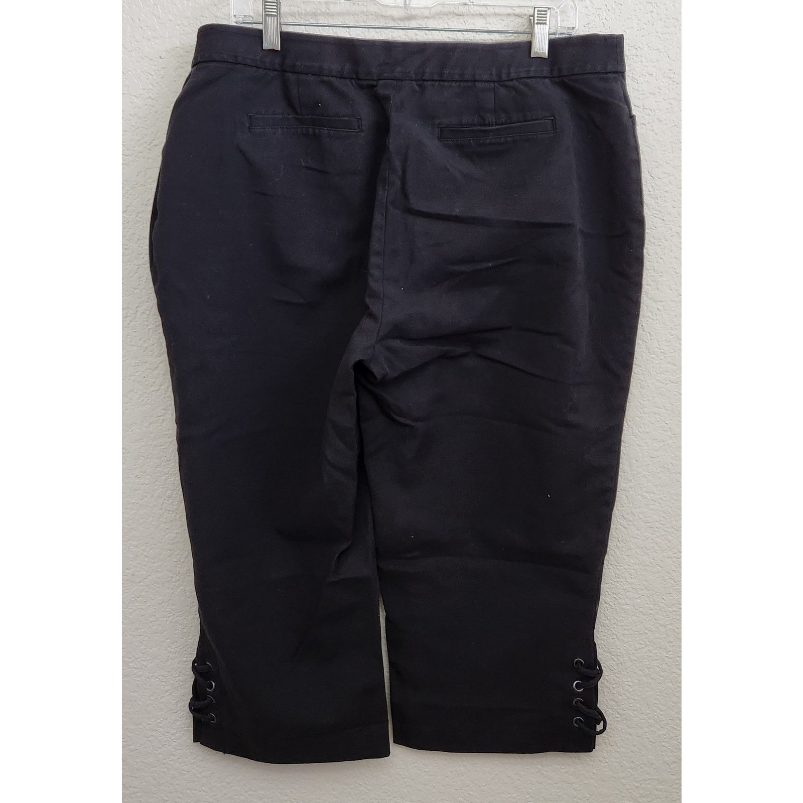 Other Rafaella Black Curvy Flat Front Cropped Pants 14 Size 36" / US 14 / IT 50 - 3 Thumbnail