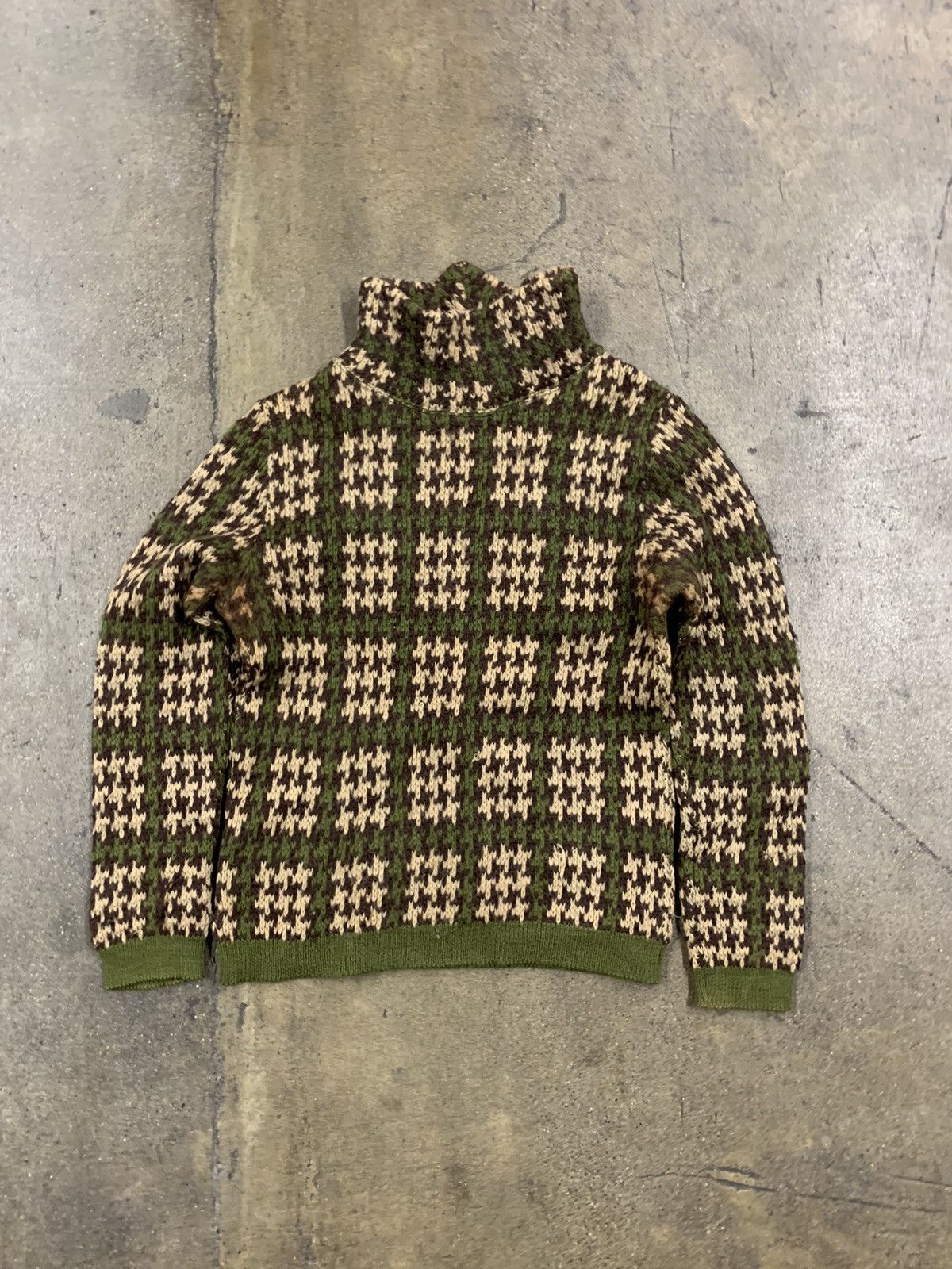 Vintage 1980s Roseanna Houndstooth Check Vintage Knit Sweater Size US XS / EU 42 / 0 - 1 Thumbnail