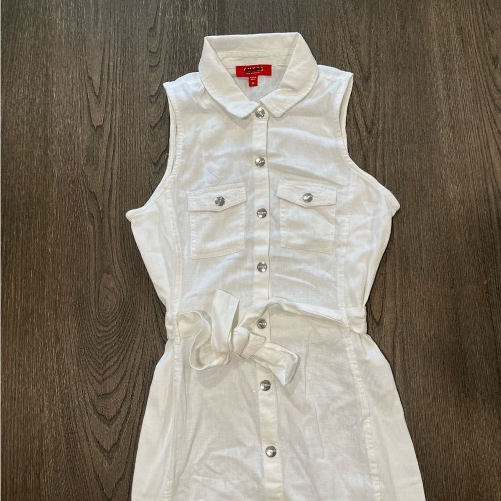 Guess NWOT Guess Los Angeles Collared Utility Tie Waist Dress Size M / US 6-8 / IT 42-44 - 3 Thumbnail