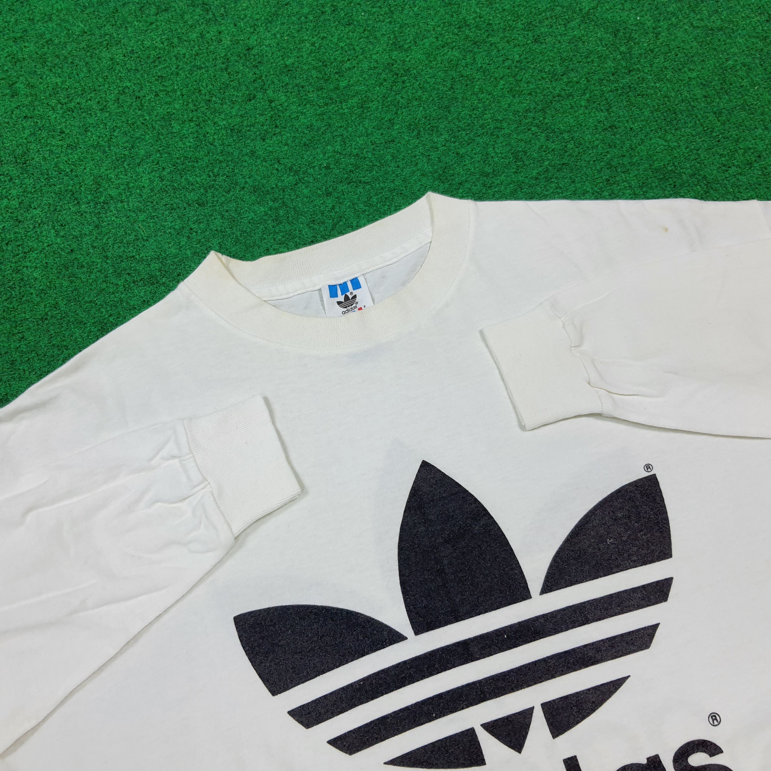 Adidas Vintage 90s Adidas Trefoil Madde in USA Tshirt C285N75 Size US XL / EU 56 / 4 - 5 Thumbnail