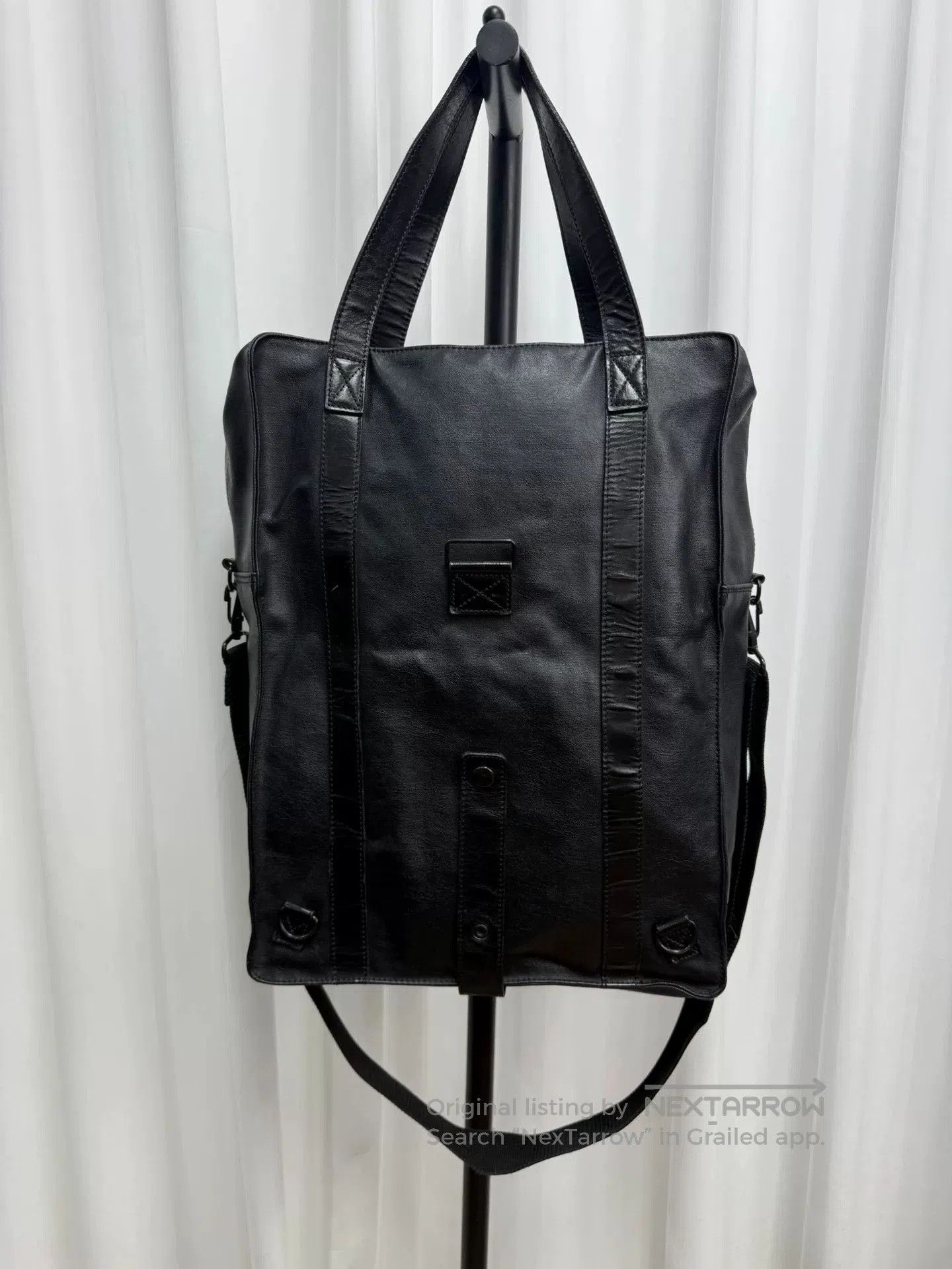 Yohji Yamamoto y's black leather tote bag for men. Size ONE SIZE - 5 Thumbnail