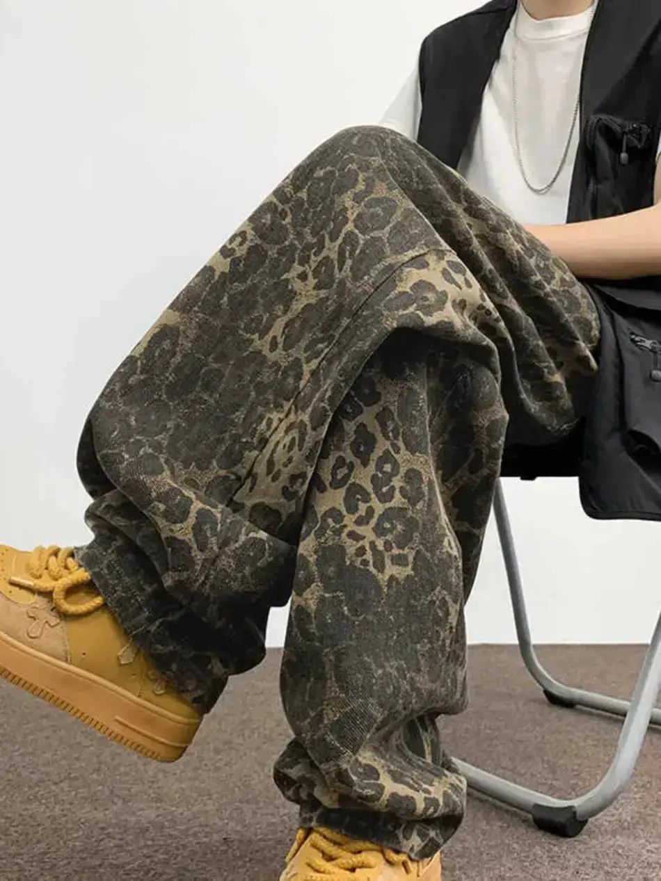 Japanese Brand Retro drape leopard print jeans Size US 32 / EU 48 - 6 Thumbnail