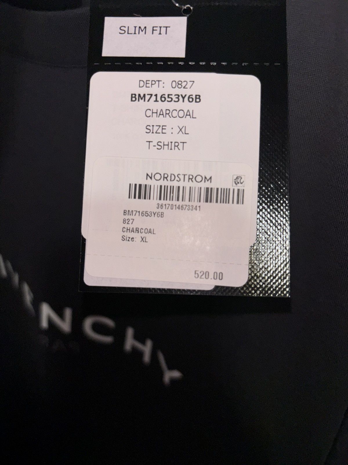 Givenchy GIVENCHY SLIM FIT REVERSE PRINT T-SHIRT - CHARCOAL Size US XL / EU 56 / 4 - 10 Thumbnail