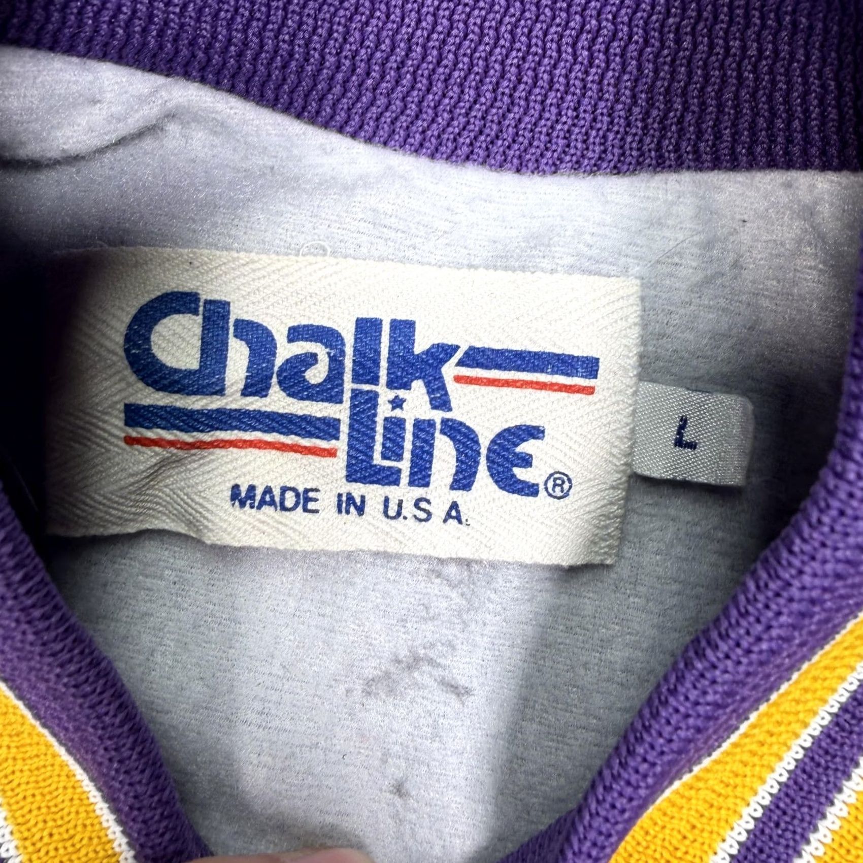 Chalk Line Vintage Chalk Line Jacket Mens Large Purple Lakers Bomber 80s Size US L / EU 52-54 / 3 - 2 Thumbnail