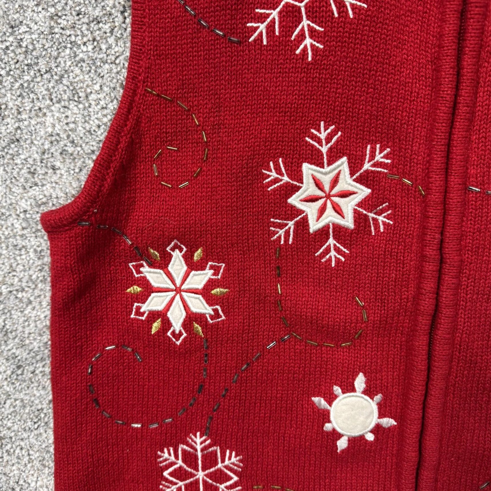 Vintage VINTAGE Southern Lady Vest Shirt Womens S Red Snowflake Zip Holiday Christmas Cozy Size S / US 4 / IT 40 - 3 Thumbnail