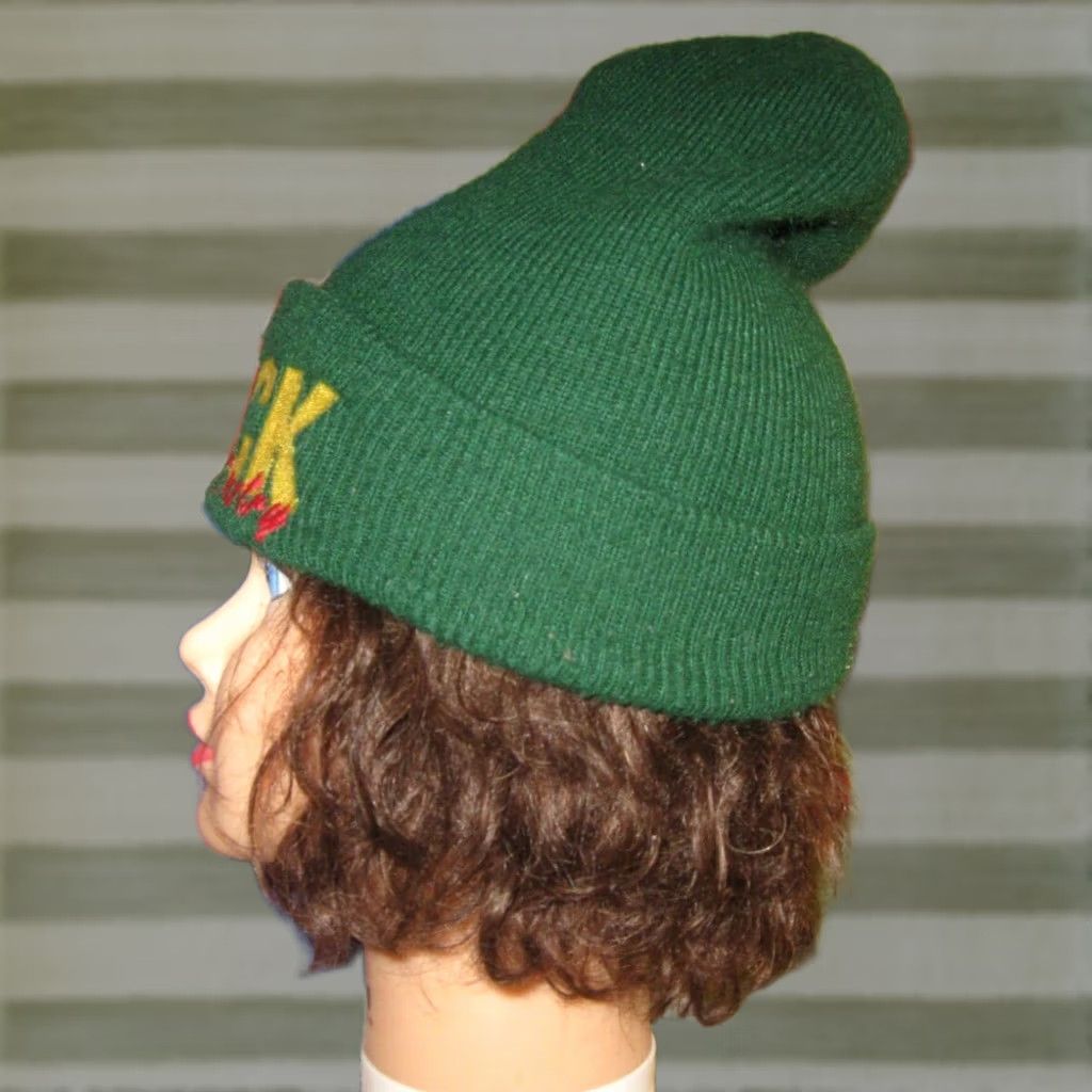 Vintage VINTAGE Duck Country Beanie Hat Cap One Size Men's Adult Hunting Knit Acrylic Green - Embroidered Graphics - Designed for Outdoors Size ONE SIZE - 1 Thumbnail