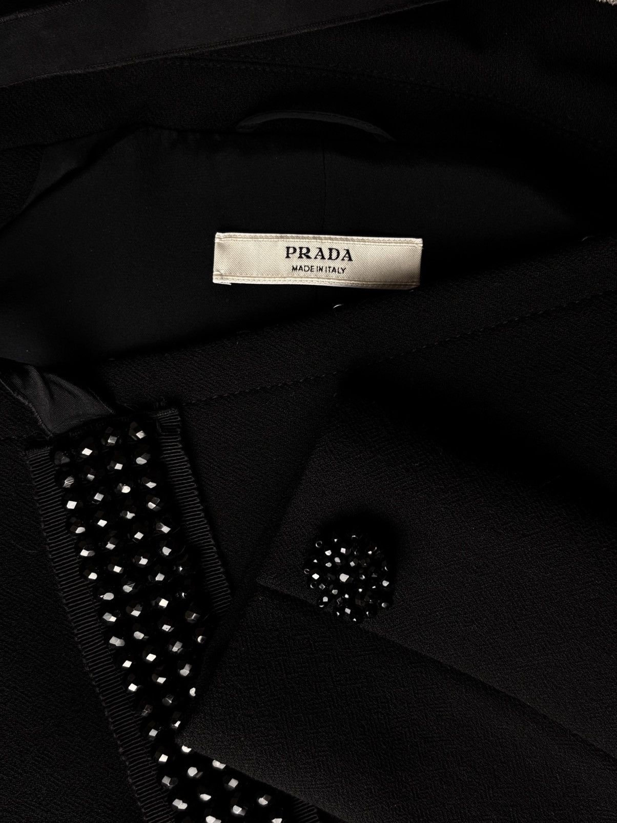 Prada Prada Black Jewel Embellished Cropped Wool Jacket Size M / US 6-8 / IT 42-44 - 8 Thumbnail