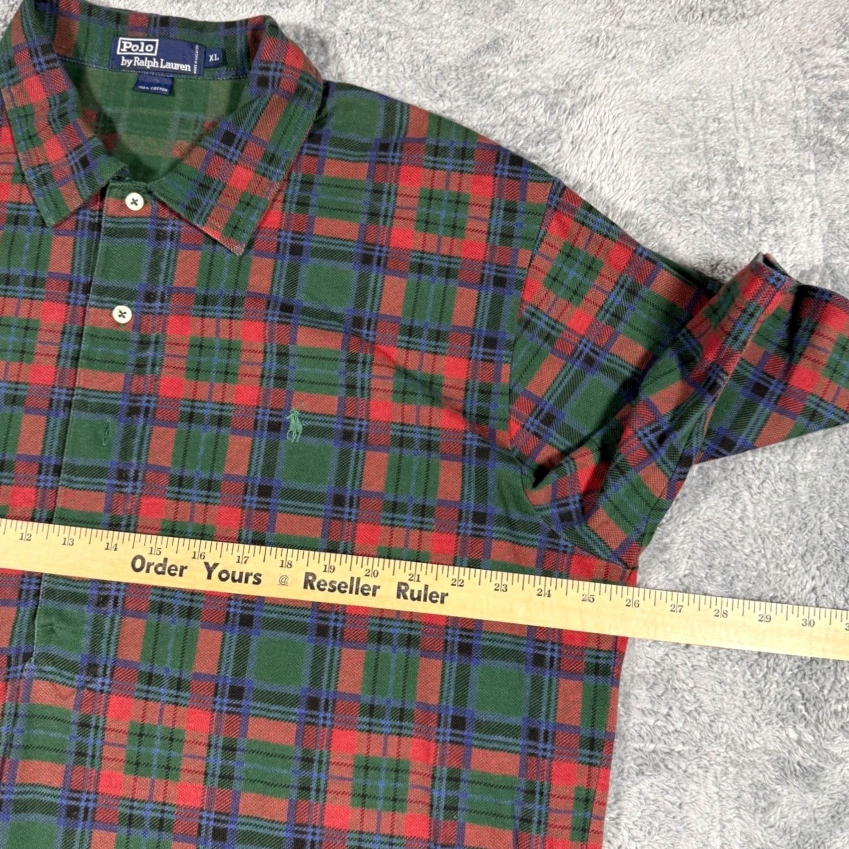 Polo Ralph Lauren Vintage Polo Ralph Lauren Plaid Shirt Red Green Size XL Mens Size US XL / EU 56 / 4 - 6 Thumbnail