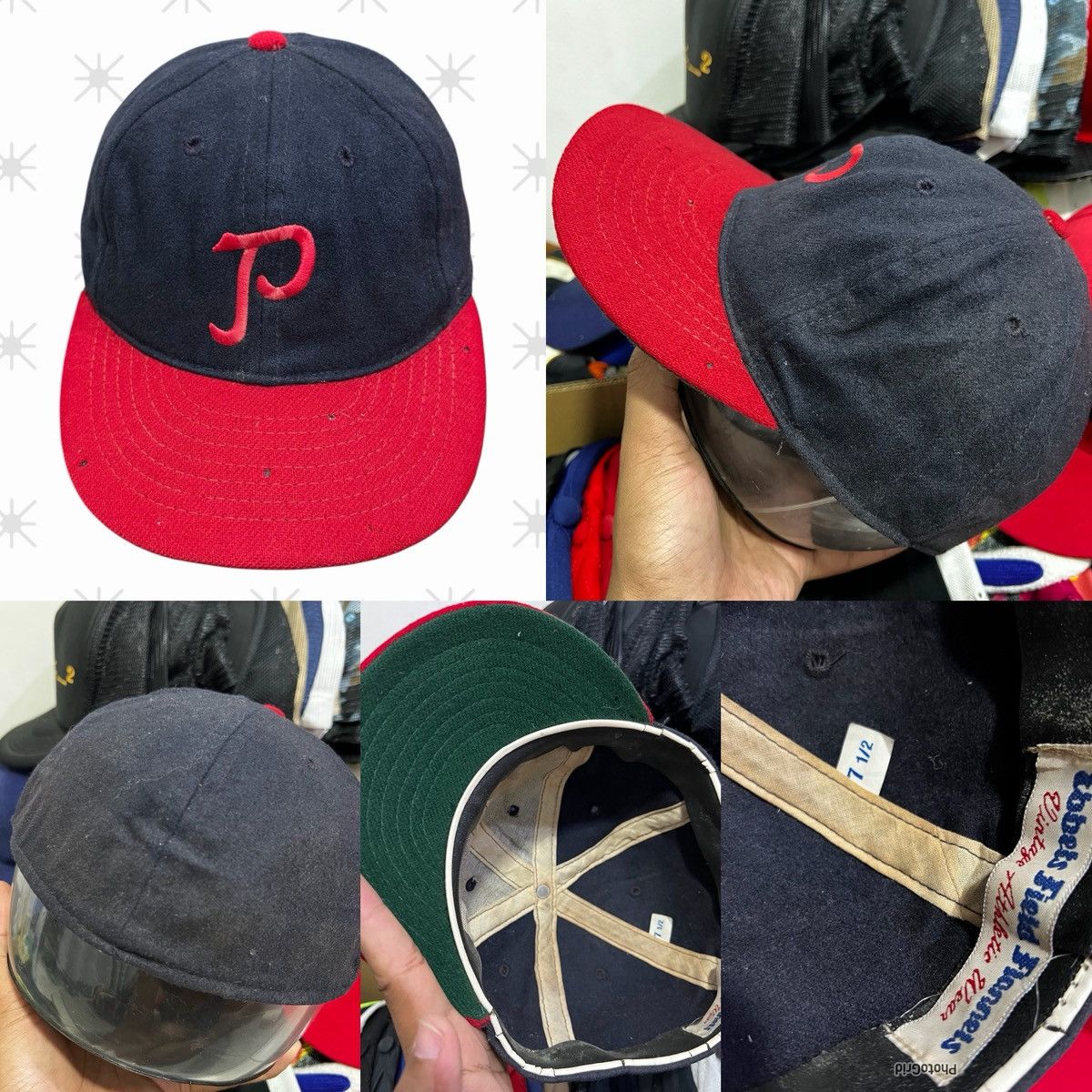 Ebbets Field Flannels Vintage 60-70s Ebbetsfield Flannel Hat Phillies P logo 60cm Size ONE SIZE - 2 Thumbnail