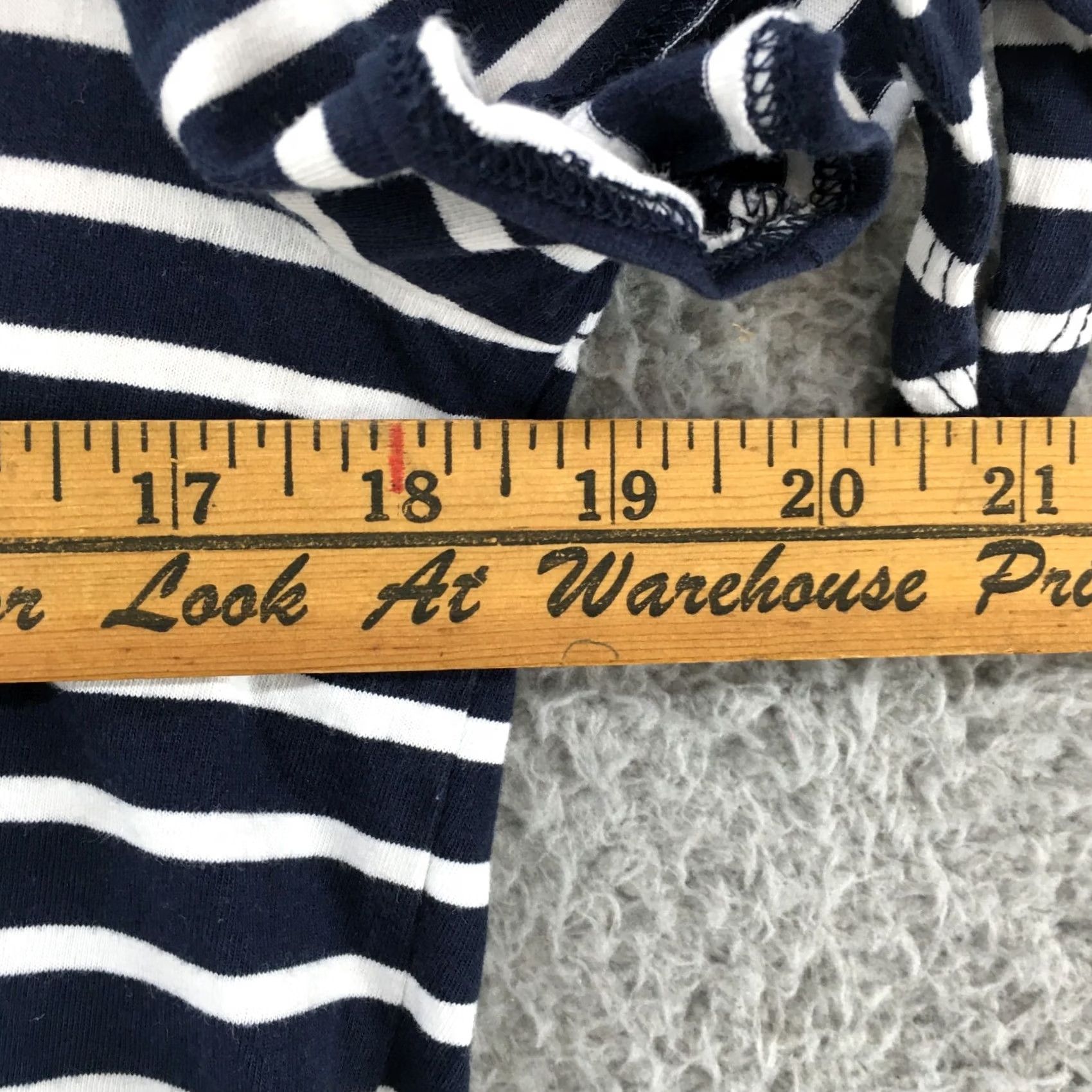 Nautica Nautica Tie Sleeve Blouse Top Womens L Blue Cotton Striped Round Neck Pullover Size L / US 10 / IT 46 - 4 Thumbnail