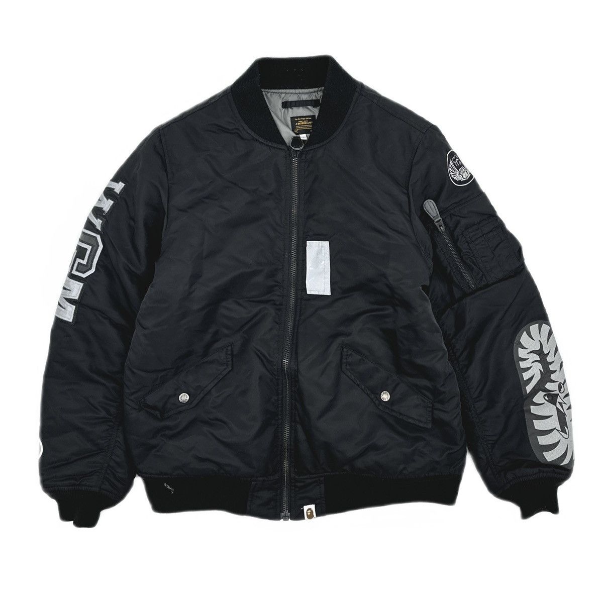 Bape A BATHING APE REFLECTOR SHARK MA-1 JACKET | Grailed