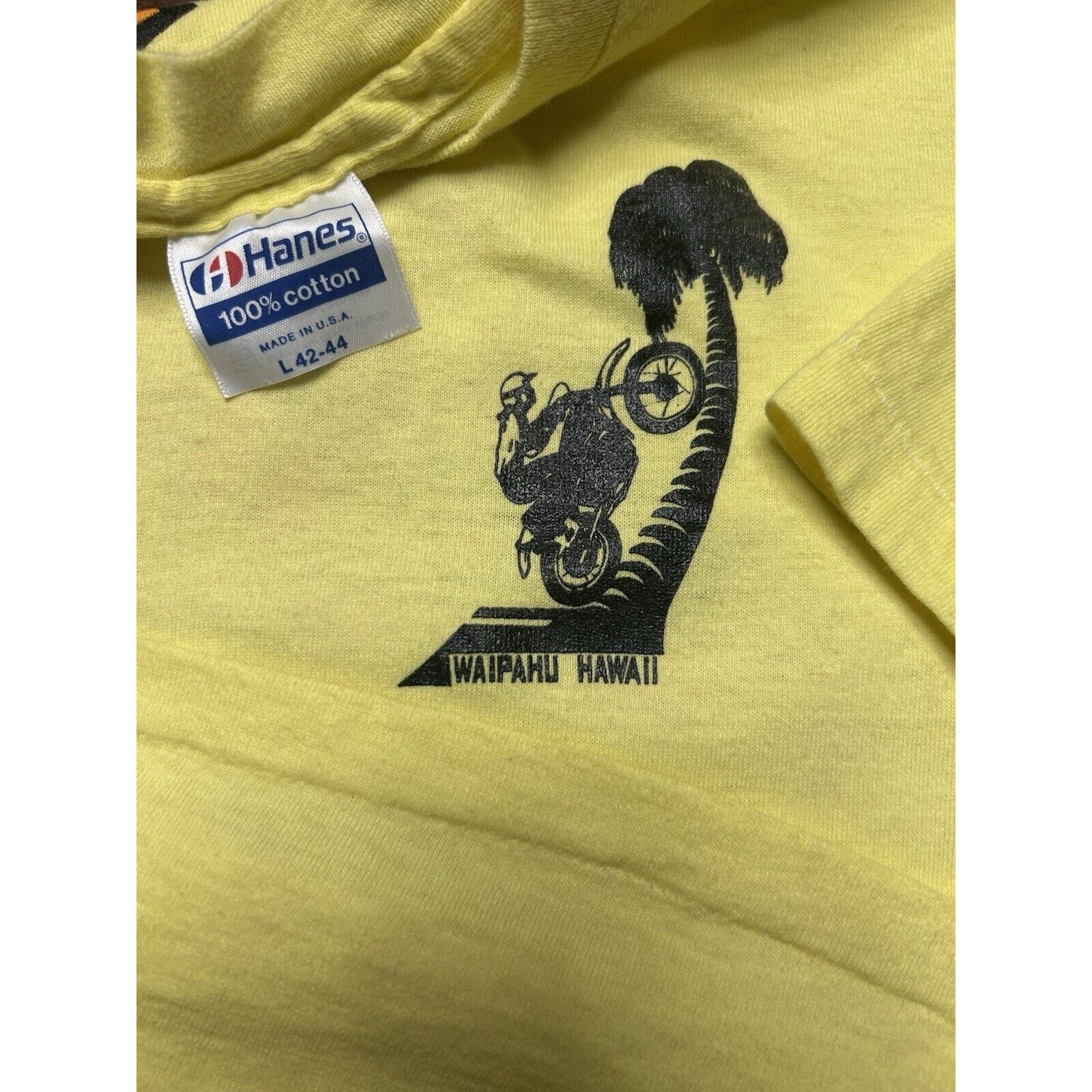 Hanes VTG 70s/80s Hawaii AMA Motorcycle Racing Honda Yamaha Shirt Size US L / EU 52-54 / 3 - 3 Thumbnail