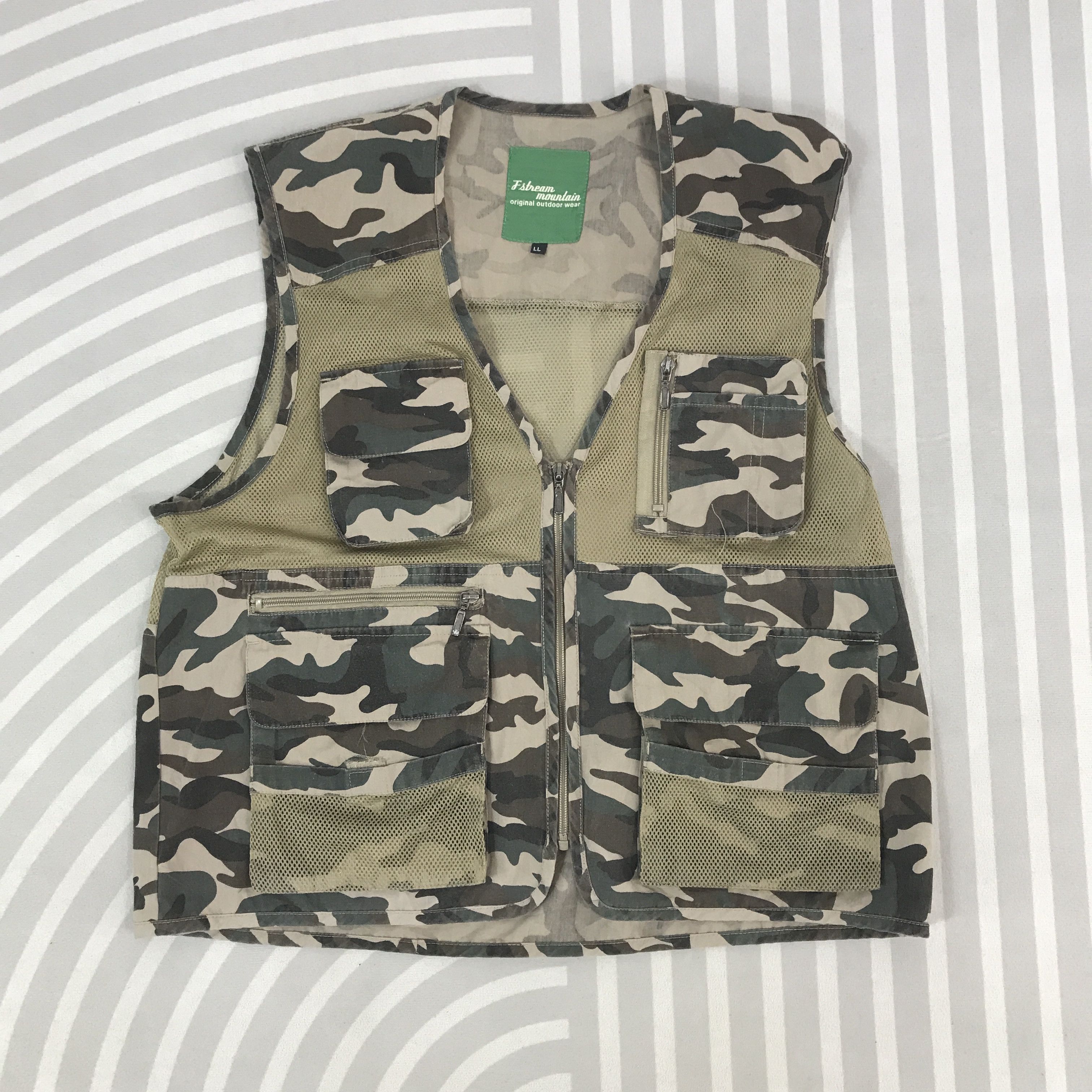 Japanese Brand × Vintage Vintage Fstneam Mountain camo vest tactical Jacket Size US L / EU 52-54 / 3 - 1 Thumbnail