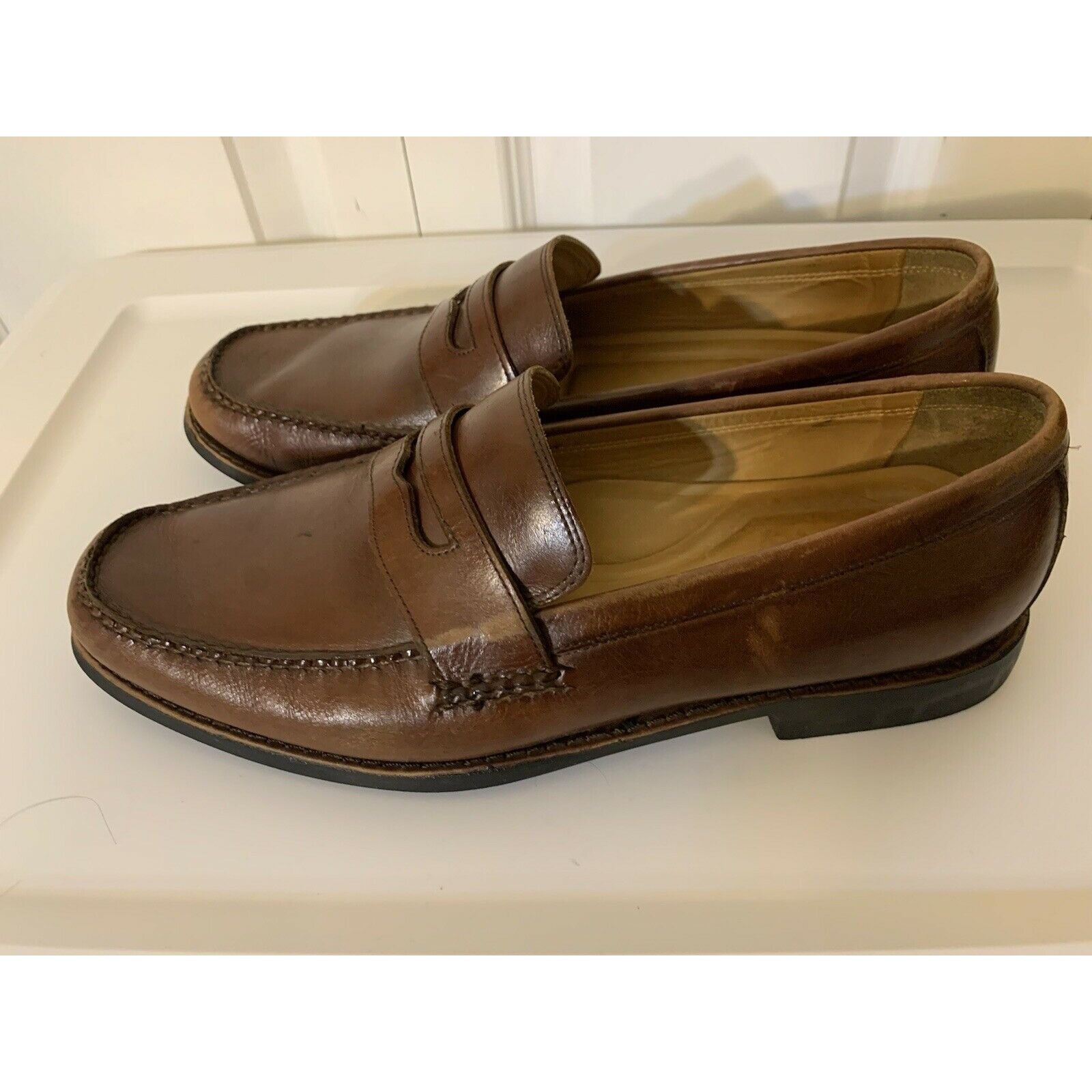 Johnston & Murphy Johnston & Murphy Men’s Sz 9 1/2 M Ainsworth Brown Sheepskin Size US 9.5 / EU 42-43 - 5 Thumbnail