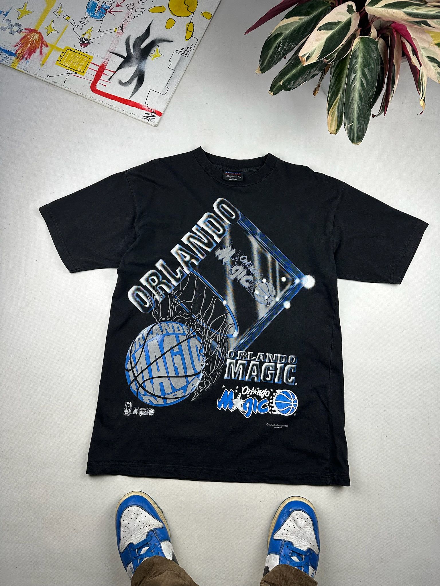 NBA Vintage Orlando Magic Made In USA NBA Basketball T-Shirt Size US L / EU 52-54 / 3 - 2 Thumbnail