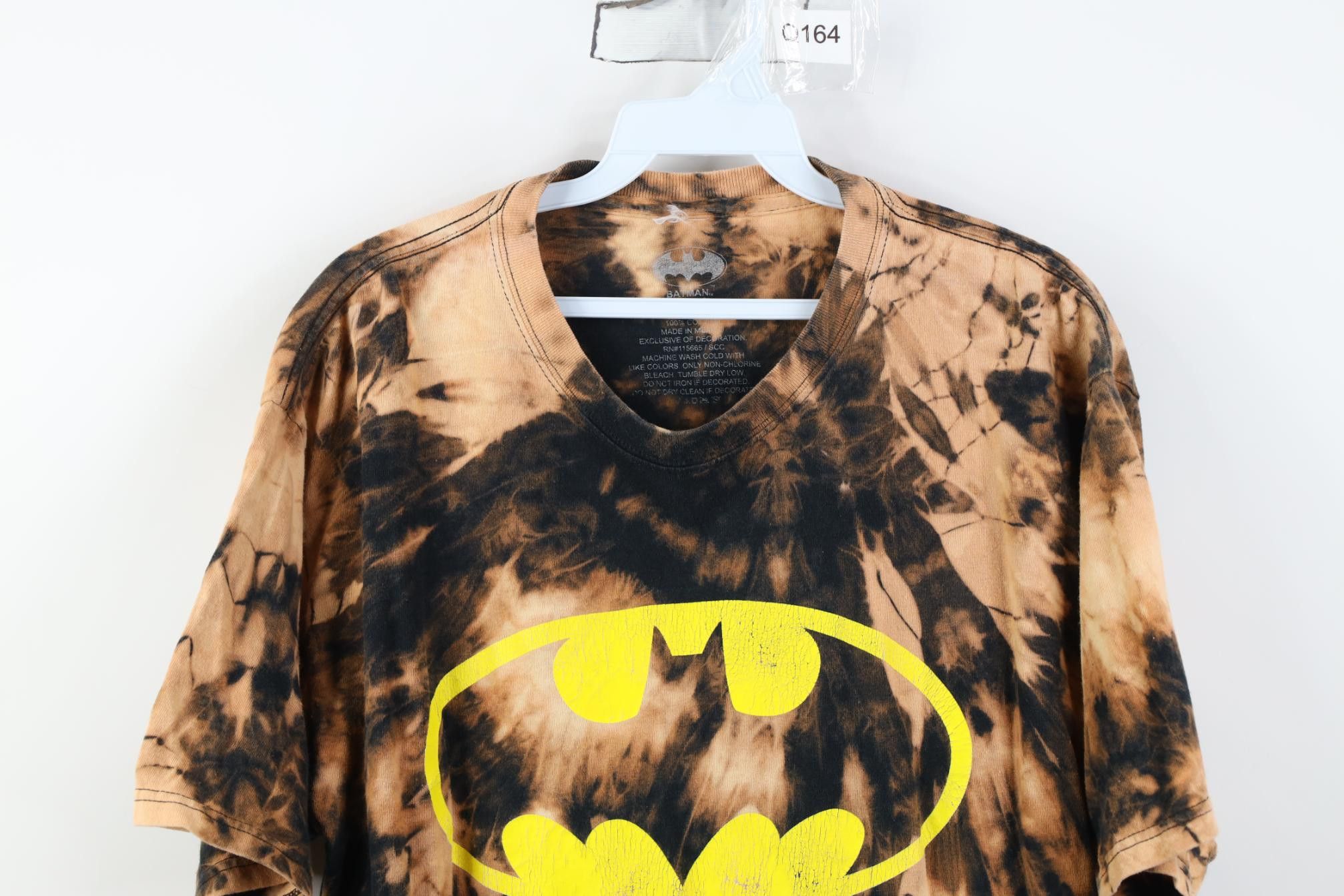 Vintage Y2K DC Comics Batman Superhero Bat Signal T-Shirt Trippy Size US L / EU 52-54 / 3 - 2 Thumbnail