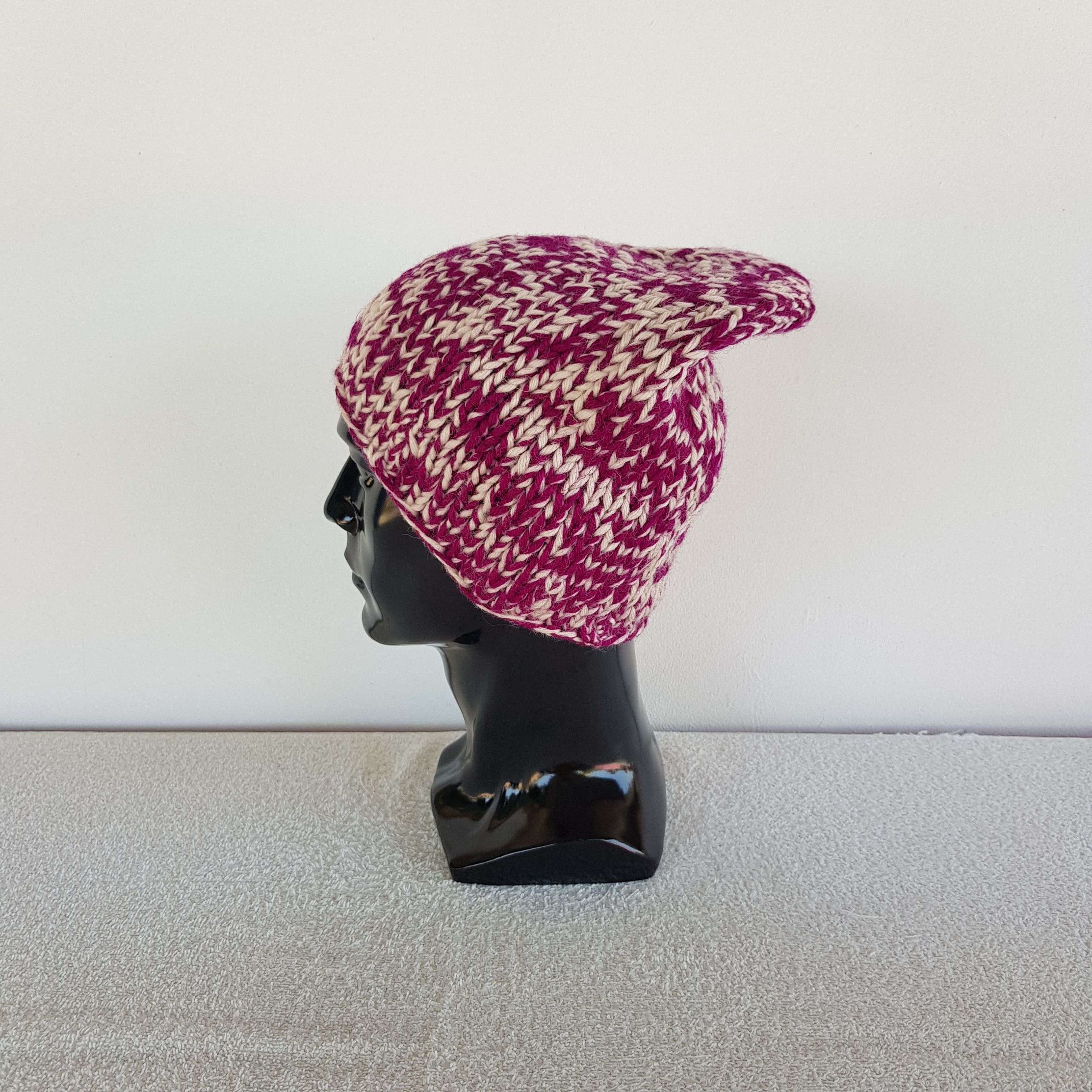 Aran Isles Knitwear × National Standard Vintage Crochet Beanie Y2K Japan Heany Knit Snow Caps Hats Size ONE SIZE - 4 Thumbnail