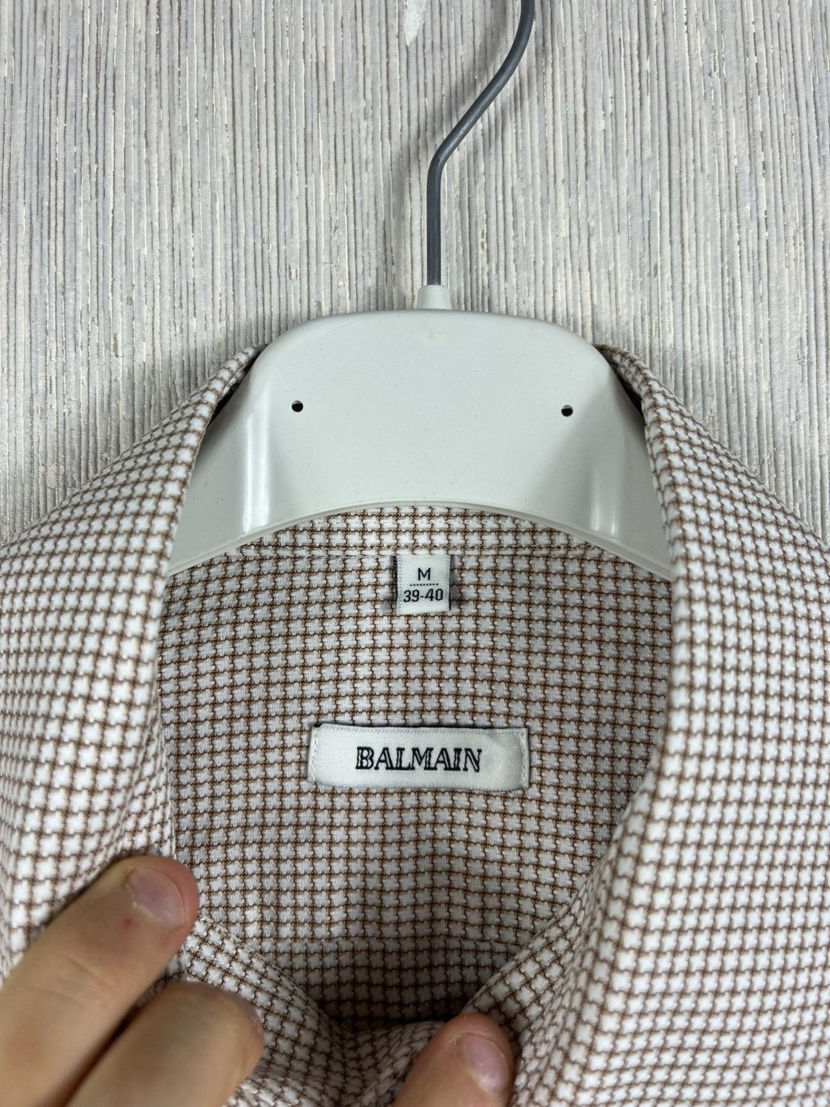 Balmain Balmain patterned shirt with pocket logo B casual classic Size US M / EU 48-50 / 2 - 16 Thumbnail