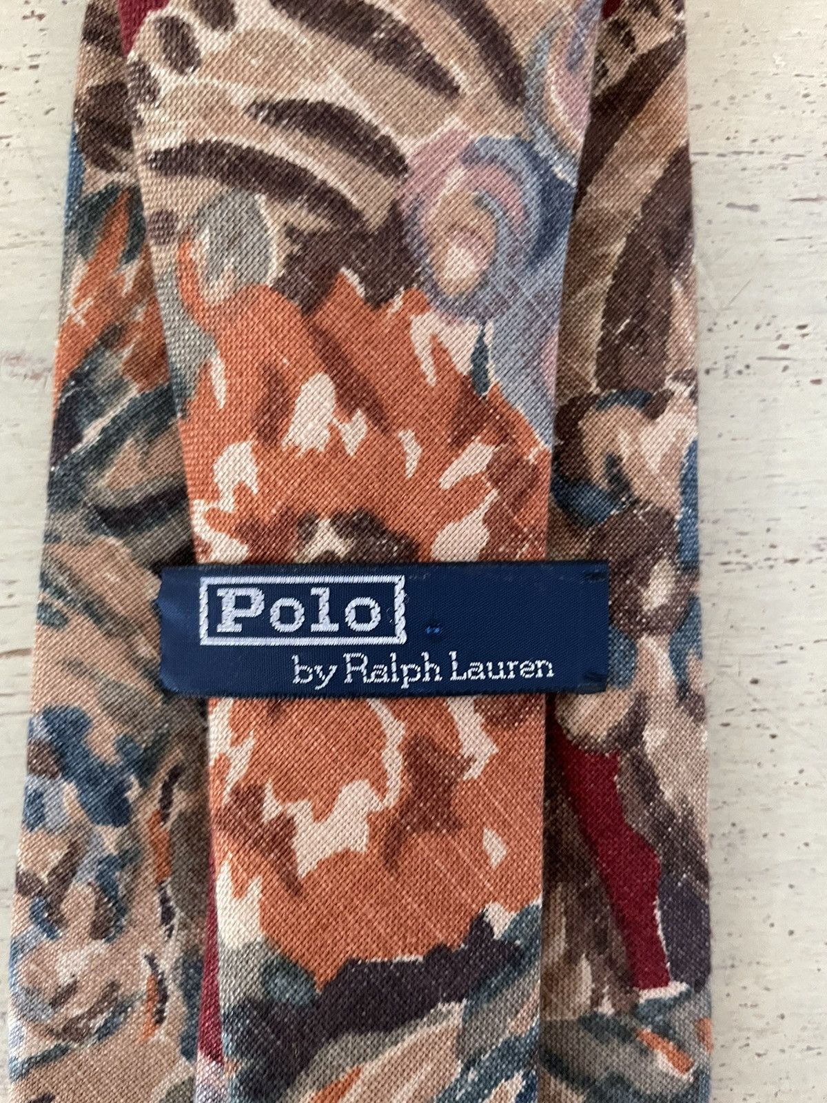 Polo Ralph Lauren × Vintage Vintage Floral Print Wide Linen Tie Size ONE SIZE - 7 Thumbnail
