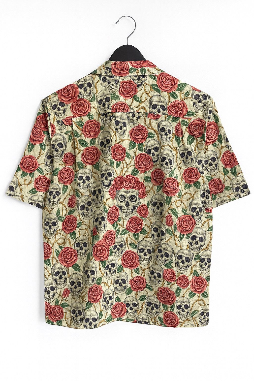 Vintage Rafflesia Designs Skull & Rose Print Shirt – Handmade Gothic Size US L / EU 52-54 / 3 - 2 Thumbnail