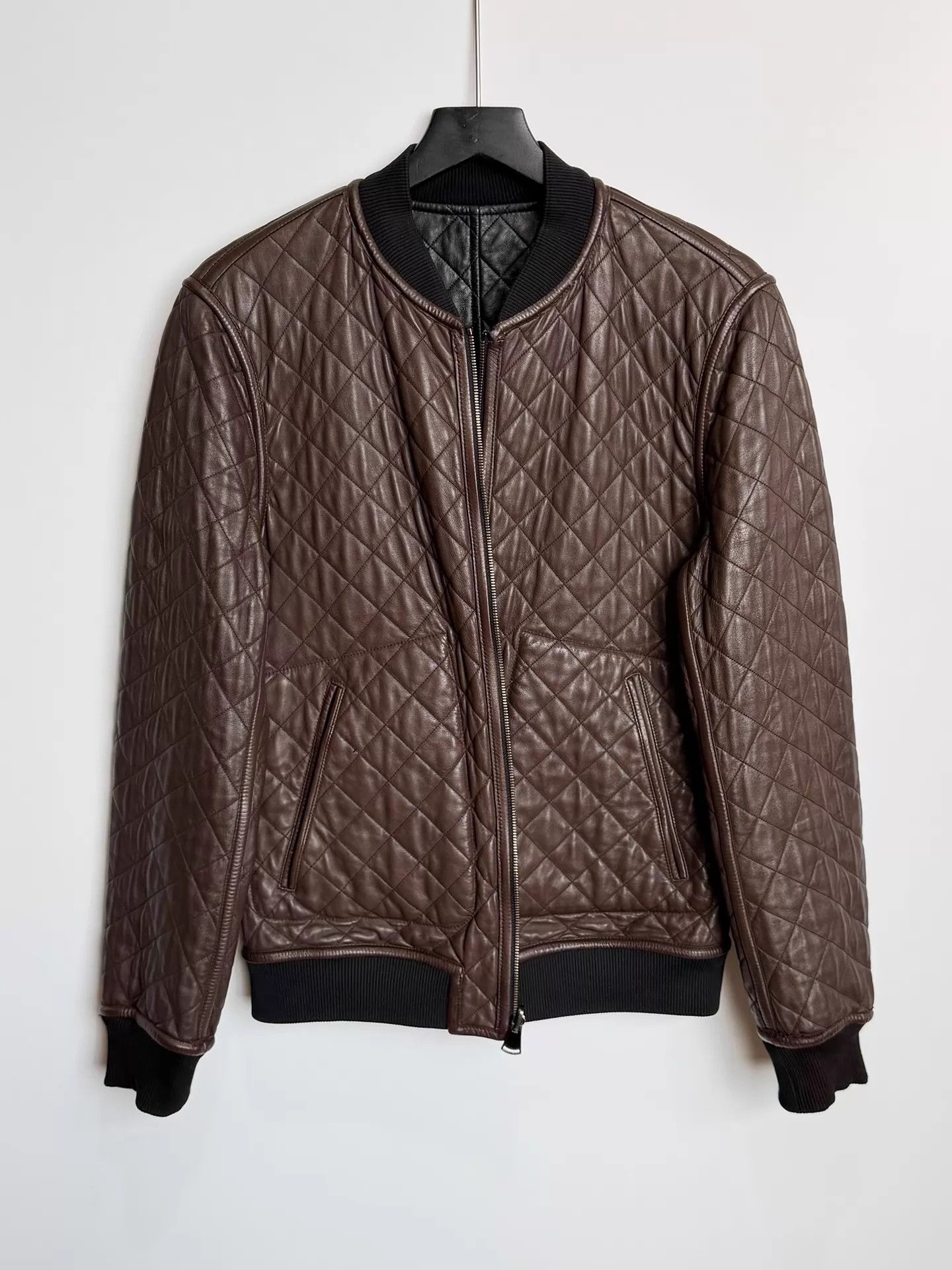 Dolce & Gabbana DG double-sided quilted leather jacket black/brown 48 Size US M / EU 48-50 / 2 - 3 Thumbnail