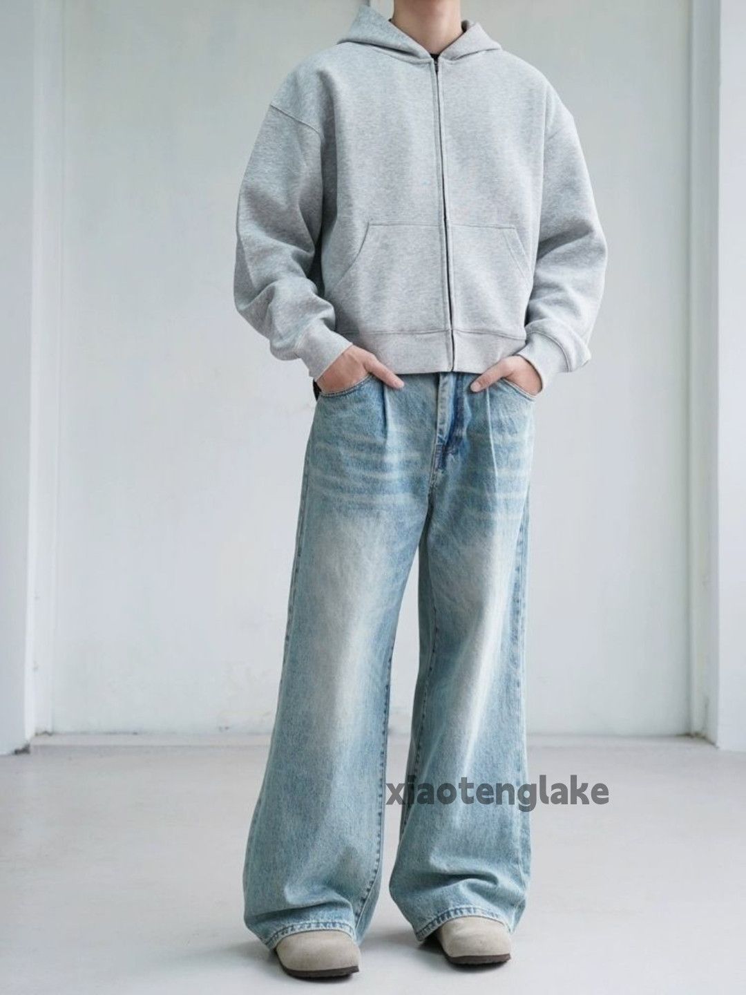 Jean × Vintage washed faded loose baggy skate hiphop bootcut jeans Size US 30 / EU 46 - 1 Thumbnail