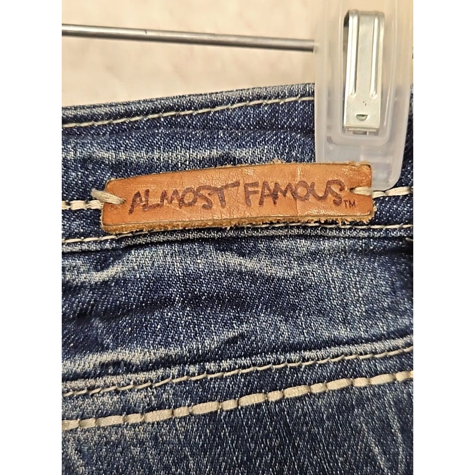 Almost Famous Almost Famous Jeans Juniors 9 Blue Y2K Low Rise Skinny Distressed Indie Sleaze 2000s Women Size 30" / US 8 / IT 44 - 4 Thumbnail