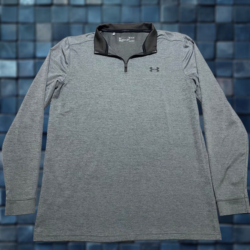 Under Armour Under Armour Mens Shirt Gray 1/4 Zip Long Sleeve HeatGear Pullover M Size US M / EU 48-50 / 2 - 1 Thumbnail