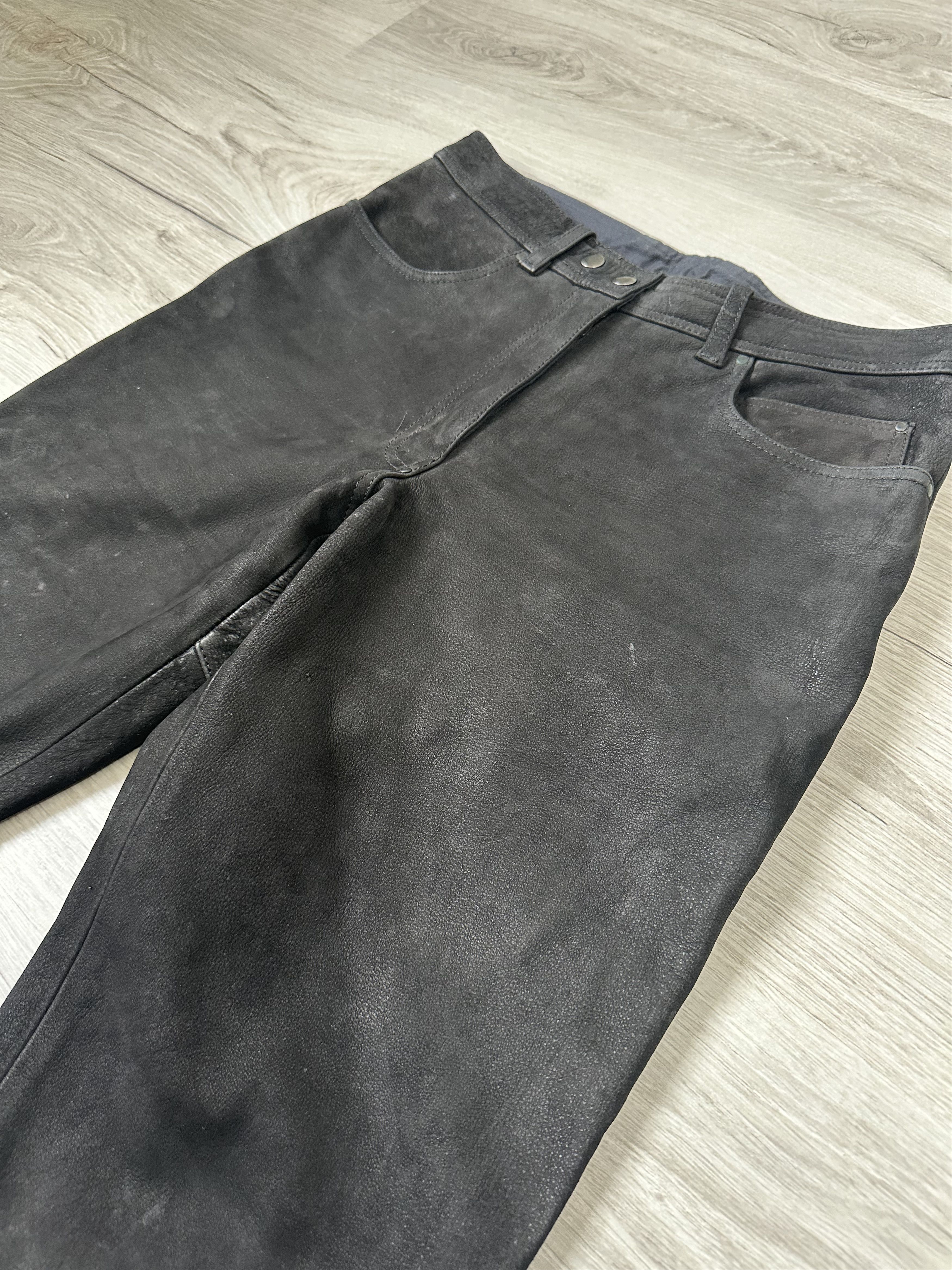 Japanese Brand × Leather × Vintage Vintage Leather SAFE Pants Black Moto Bike Size US 36 / EU 52 - 8 Thumbnail