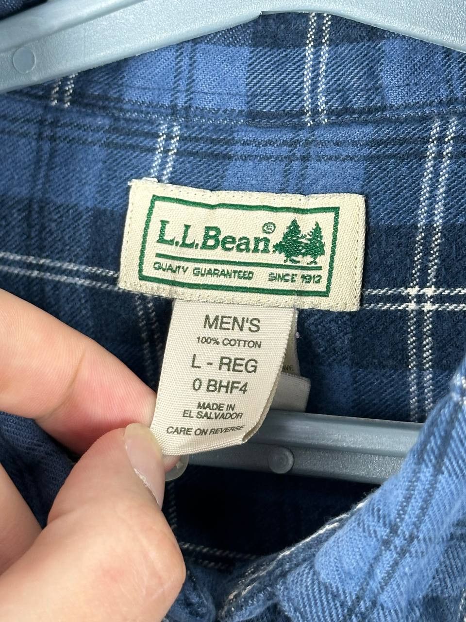 L.L. Bean Vintage LL Bean Blue Check Plaid Flanel Shirt Size US L / EU 52-54 / 3 - 6 Thumbnail