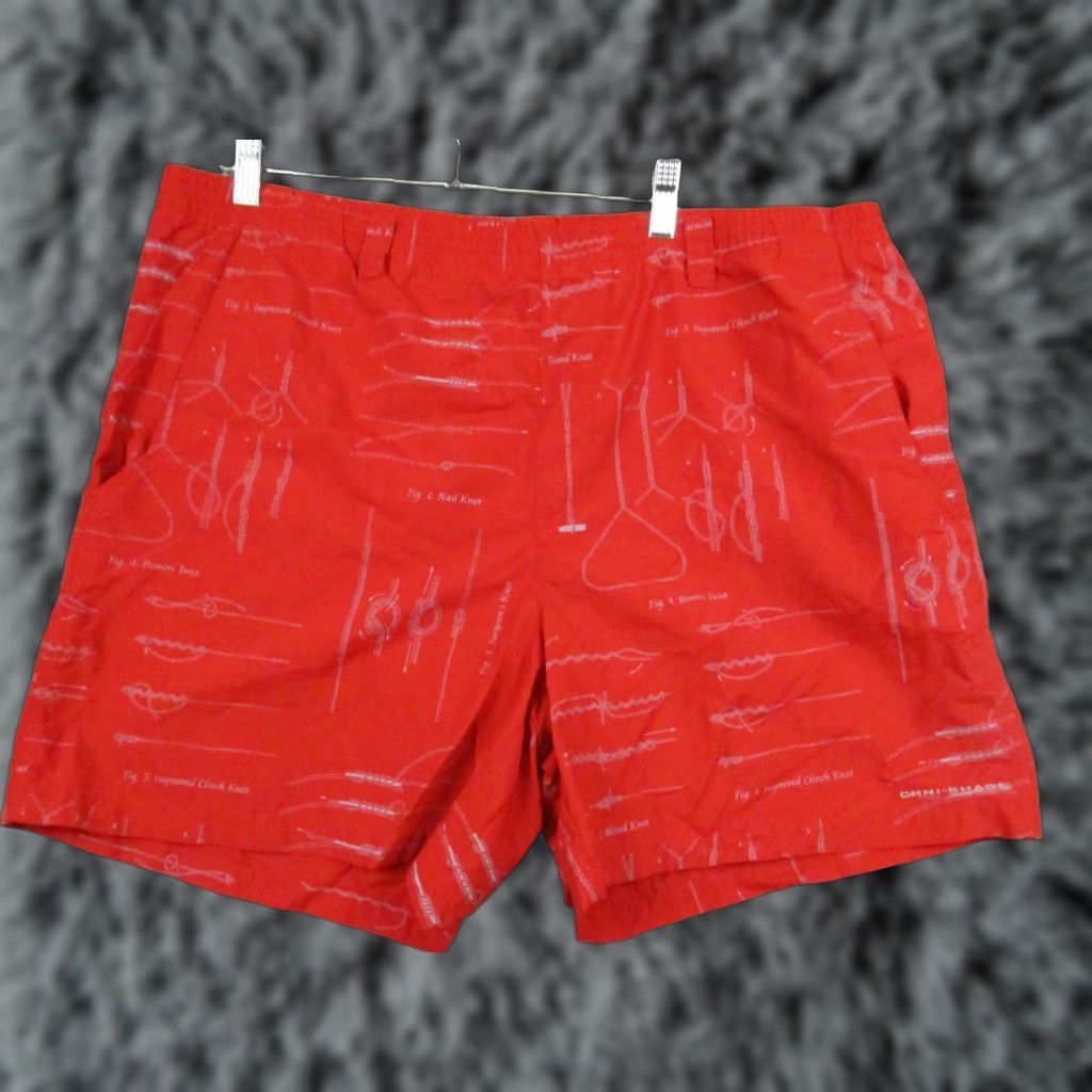 Vintage Columbia PFG Swim Trunk Mens Nylon Red Pockets Lined Omni Shade Beach Fish 2000s Size US 33 - 1 Thumbnail