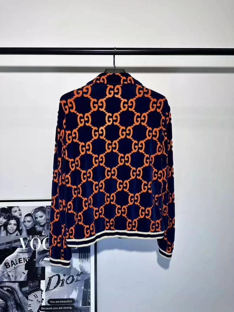 Gucci Gucci Double g velvet blue orange jacket 2501-Nextarrow Size US L / EU 52-54 / 3 - 2 Thumbnail