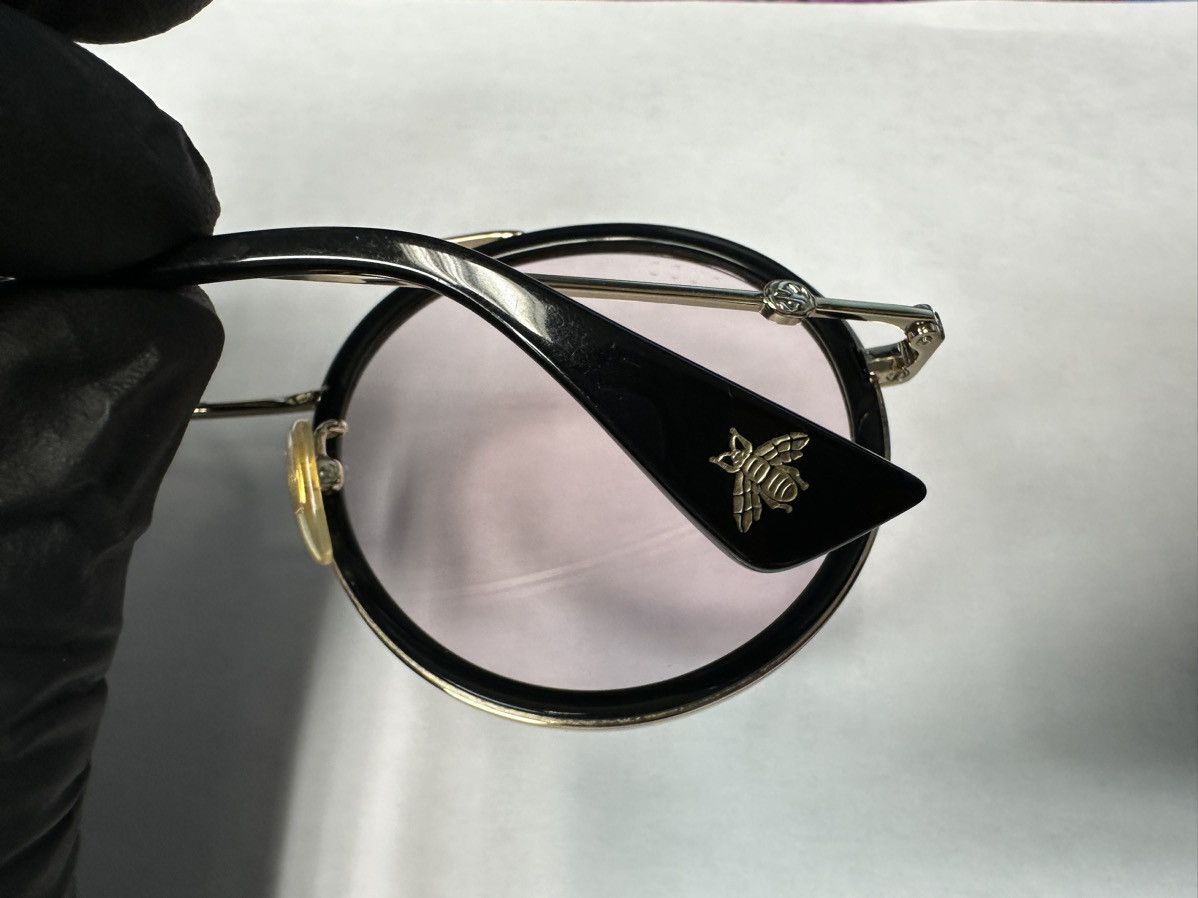 Gucci Gucci Black and White Round Light Tint Sunglasses Size ONE SIZE - 8 Thumbnail