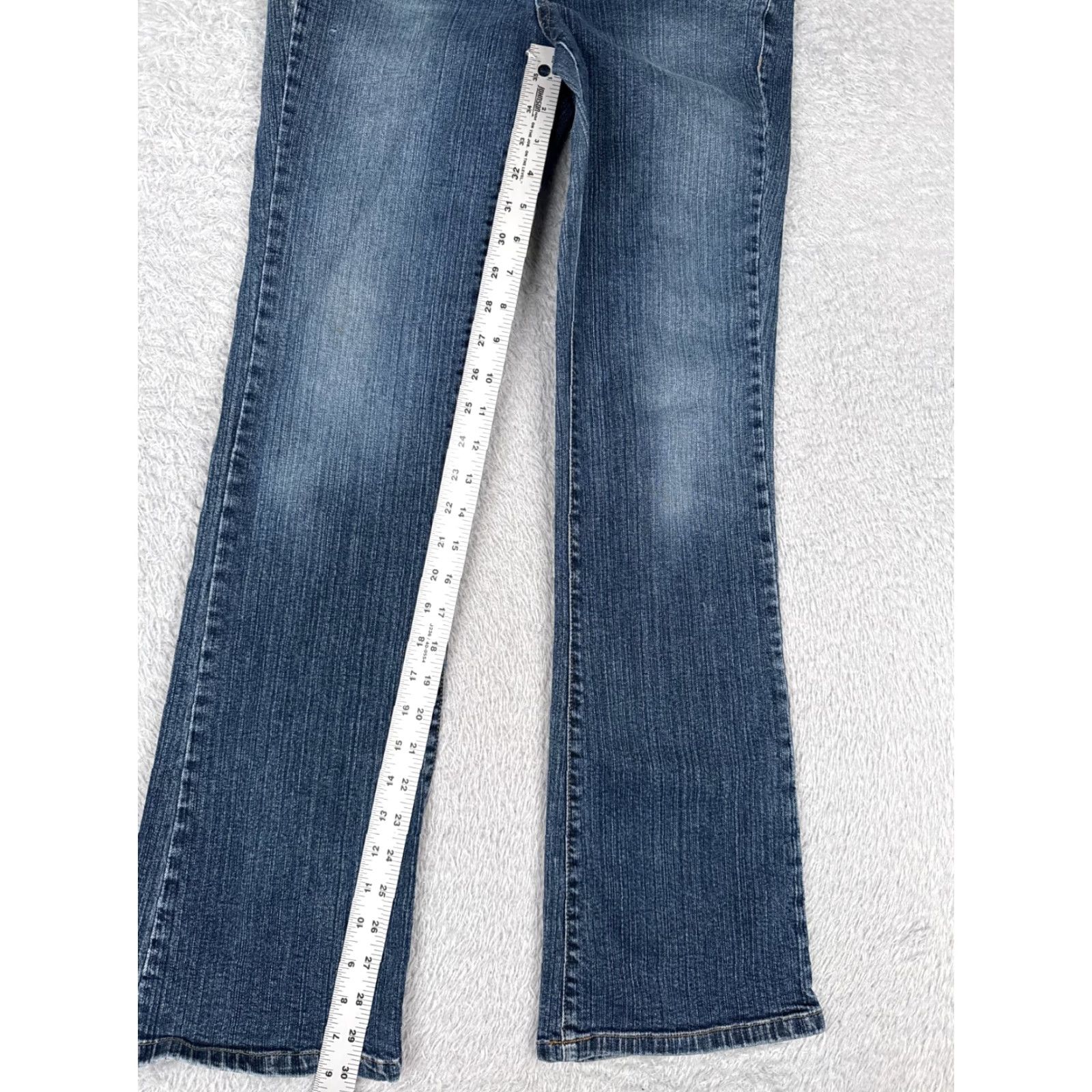 Vintage Zana Di Jeans Junior 9 Blue Denim Cotton Blend Bootcut Flare Low Rise 28x30 Size 30" / US 8 / IT 44 - 7 Thumbnail