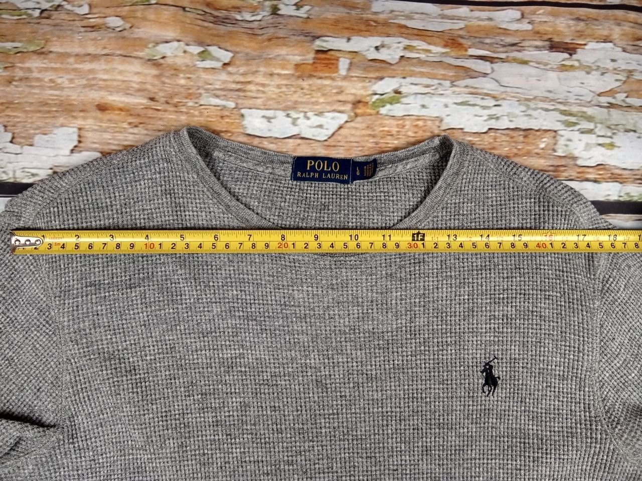 Polo Ralph Lauren Polo Ralph Lauren Waffle Knit Thermal Long Sleeve Shirt Grey Size US L / EU 52-54 / 3 - 7 Thumbnail