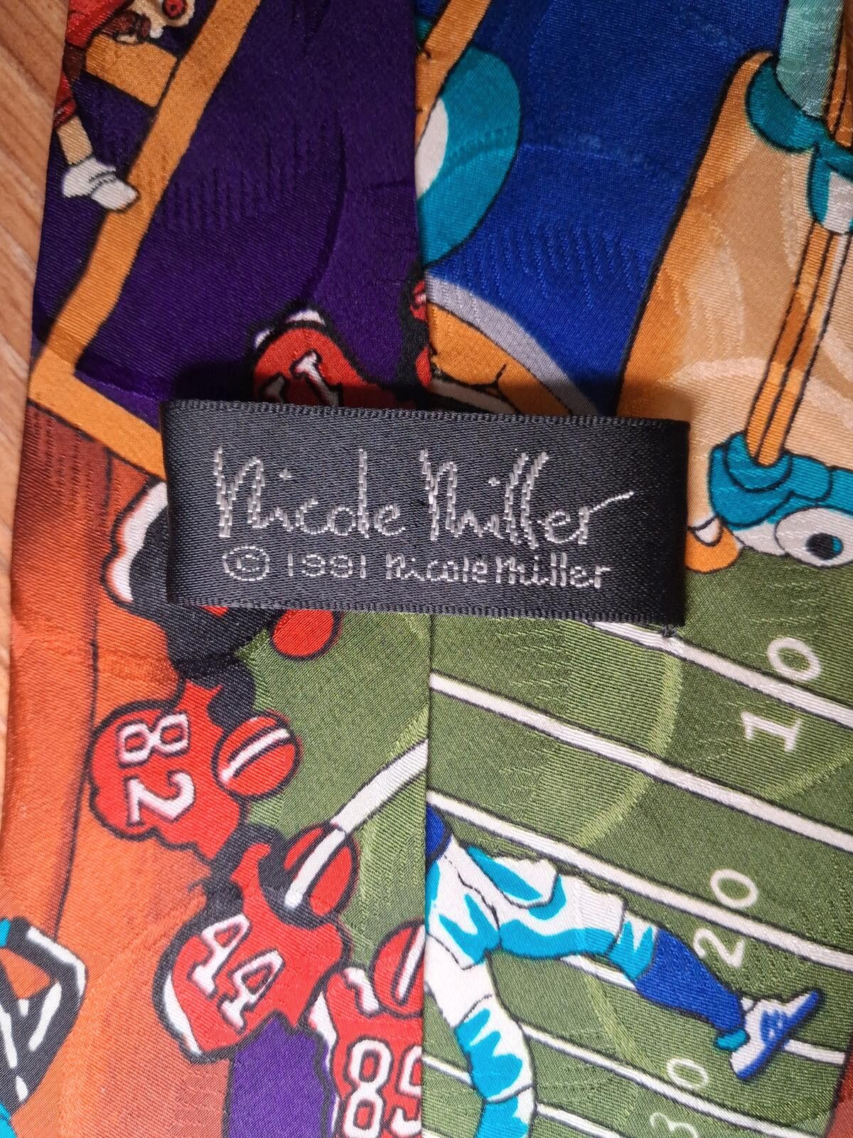 Nicole Miller VINTAGE 1991 Nicole Miller Silk Tie Handmade Korea Football Size ONE SIZE - 2 Thumbnail