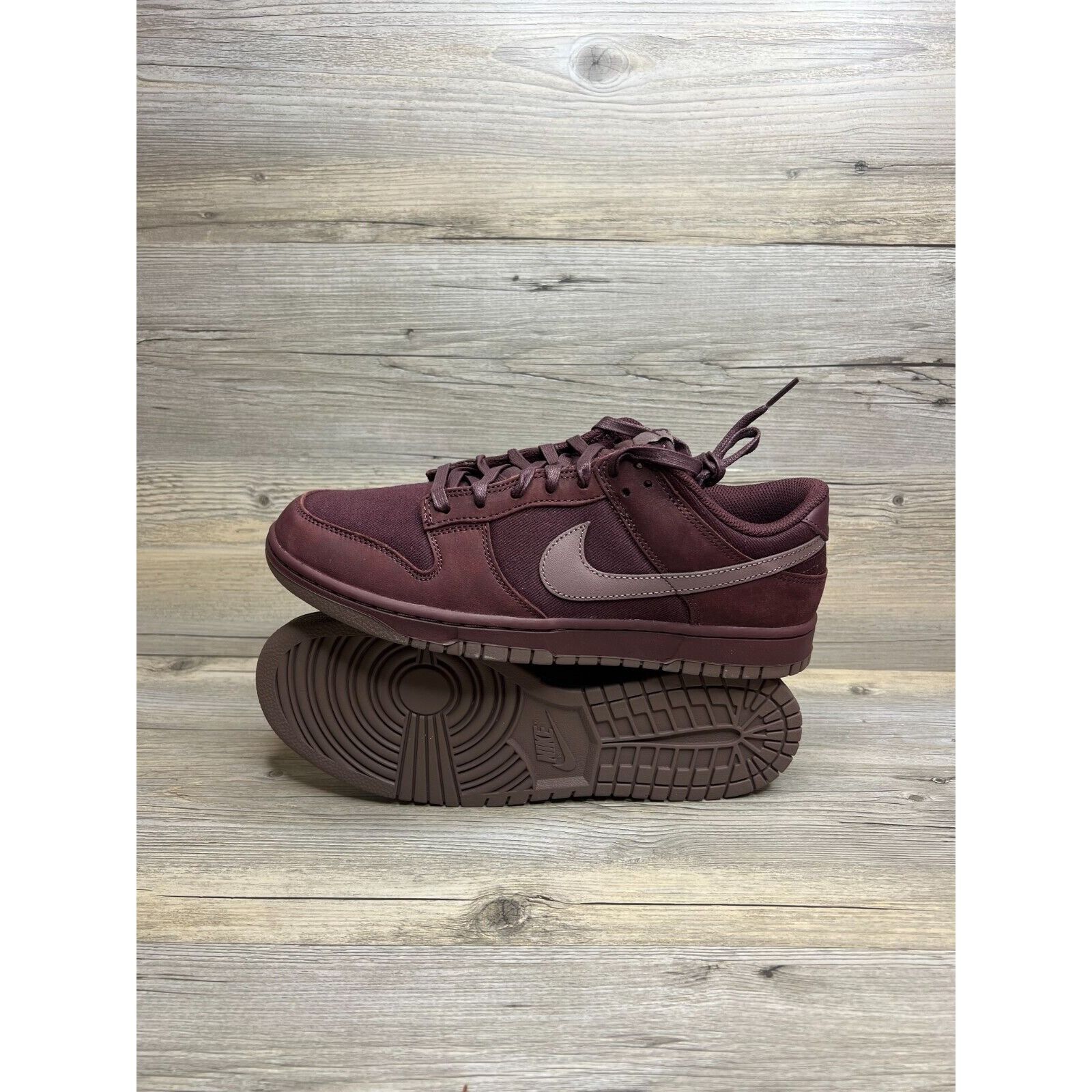 image of Nike Dunk Low Premium Mens Size 12 Burgundy Crush Plum Shoes in Red